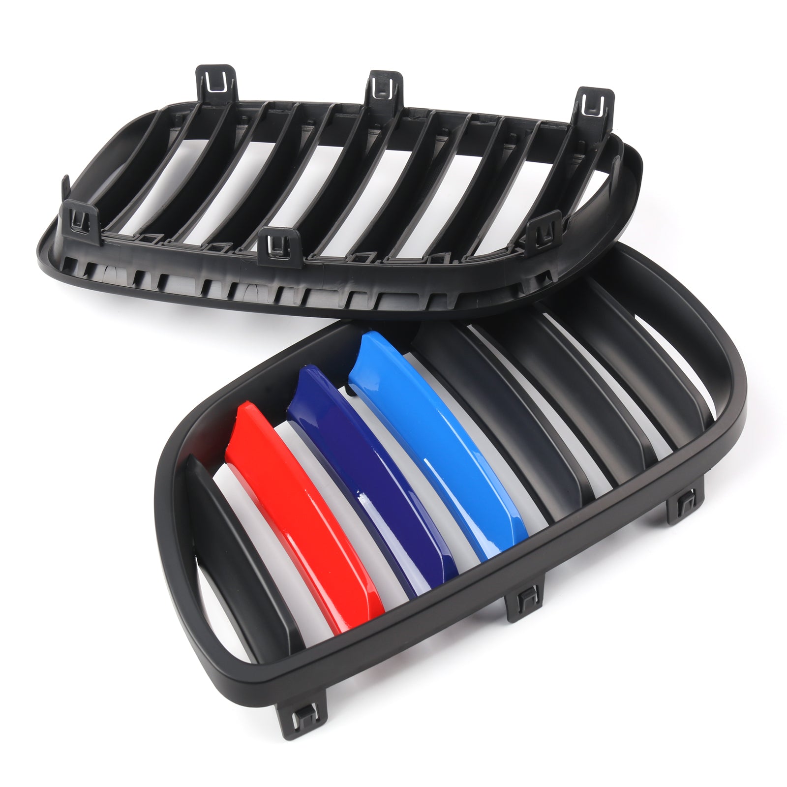 BMW E83 X3 LCI 페이스리프트 2007-2010용 검정색 프론트 범퍼 그릴 1쌍 (일반)