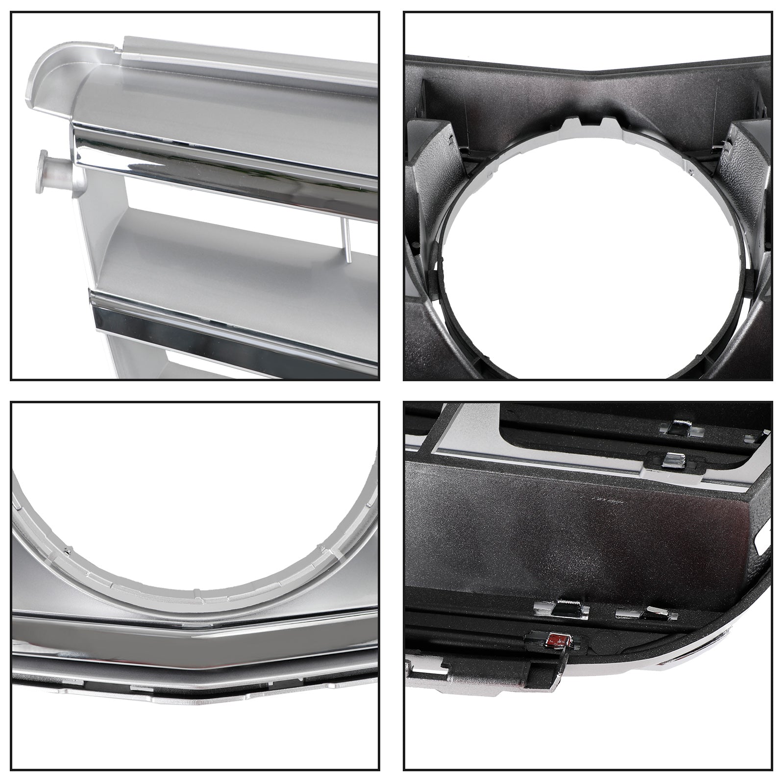 Front Bumper Grille Fit Benz C Class W204 W/LED Emblem C300/C350 2008-2014 Chrome Generic