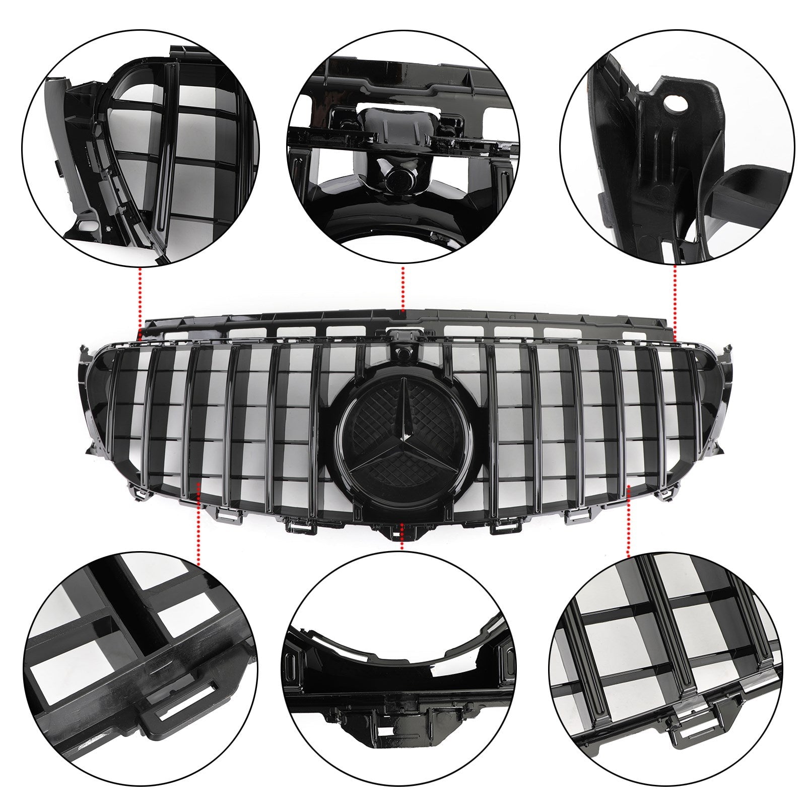 W213 E-클래스 AMG 2016-2019 벤츠 프론트 그릴 교체 그릴 (카메라 포함)