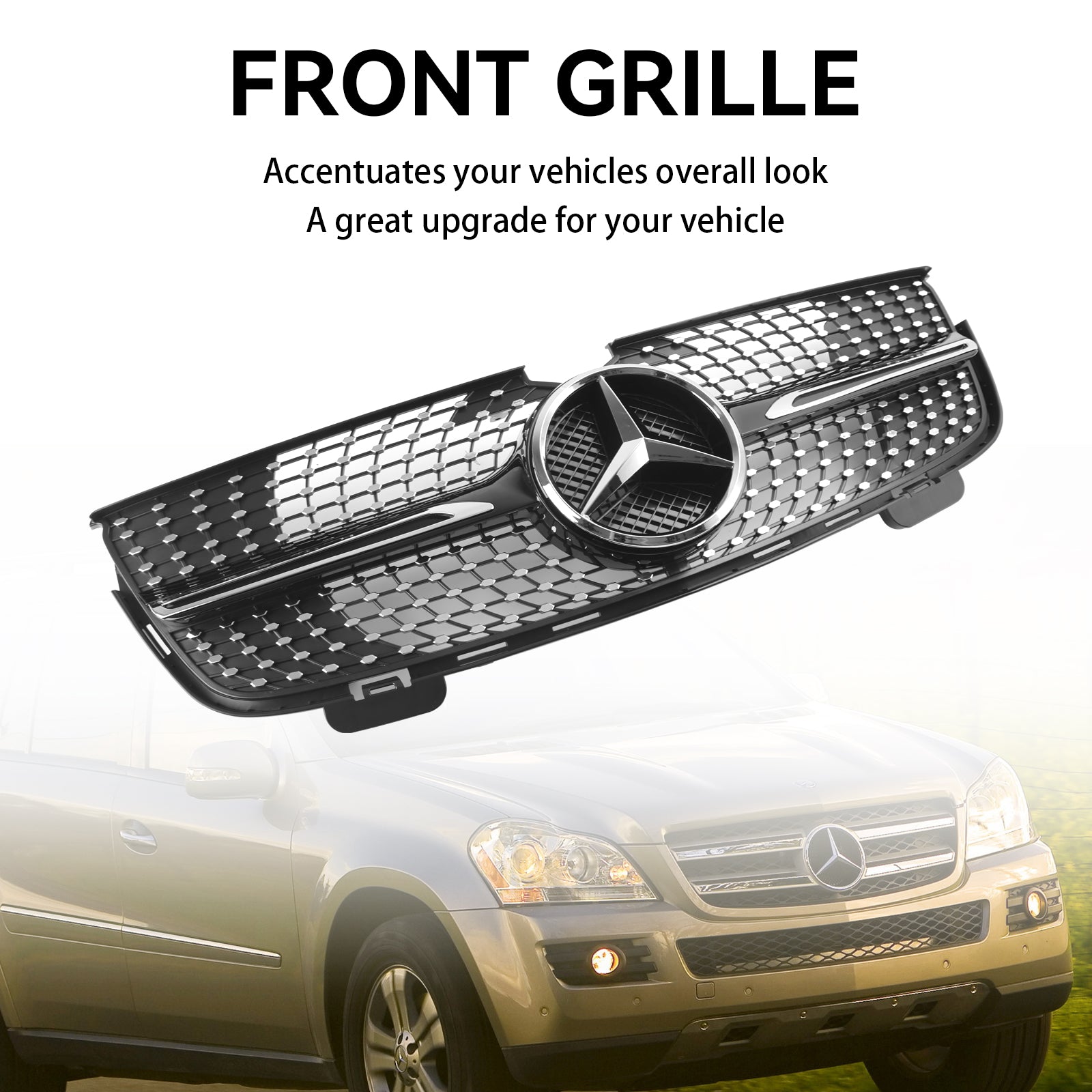 Mercedes Benz GL-Class X164 GL350 2007-2009 Diamonds Front Bumper Grille