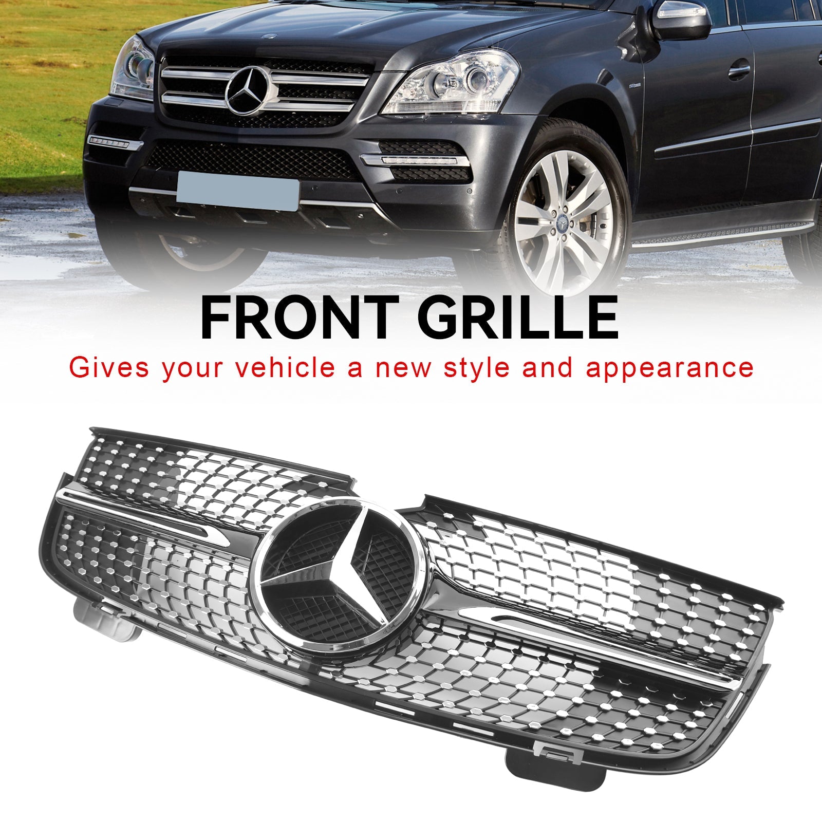 Mercedes Benz GL-Class X164 GL350 2007-2009 Diamonds Front Bumper Grille