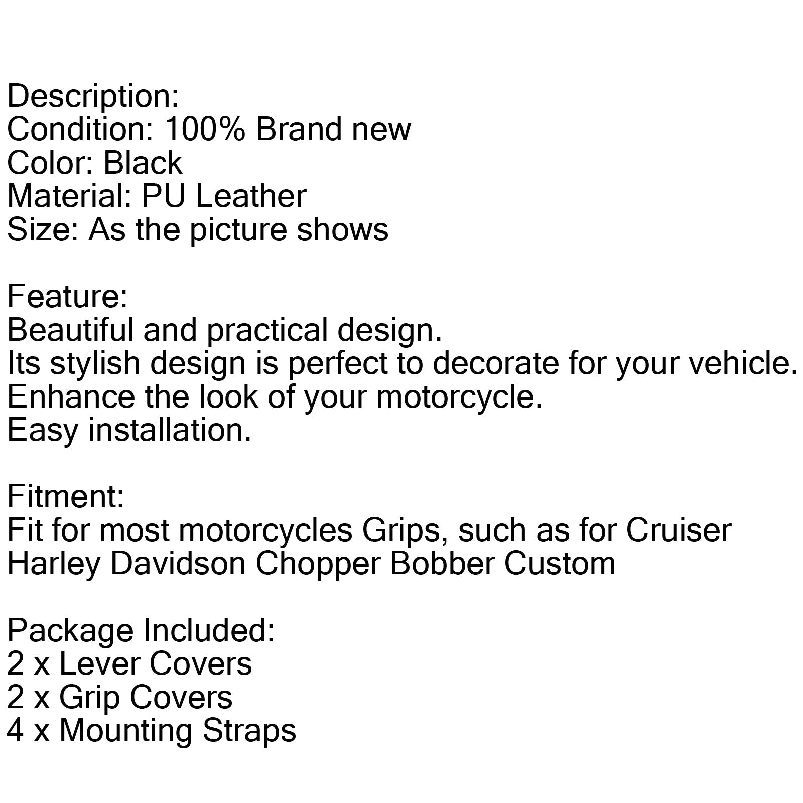 Manillar de cuero para motocicleta, cubiertas de palanca de agarre, freno de embrague con flecos, apto para Cruiser genérico