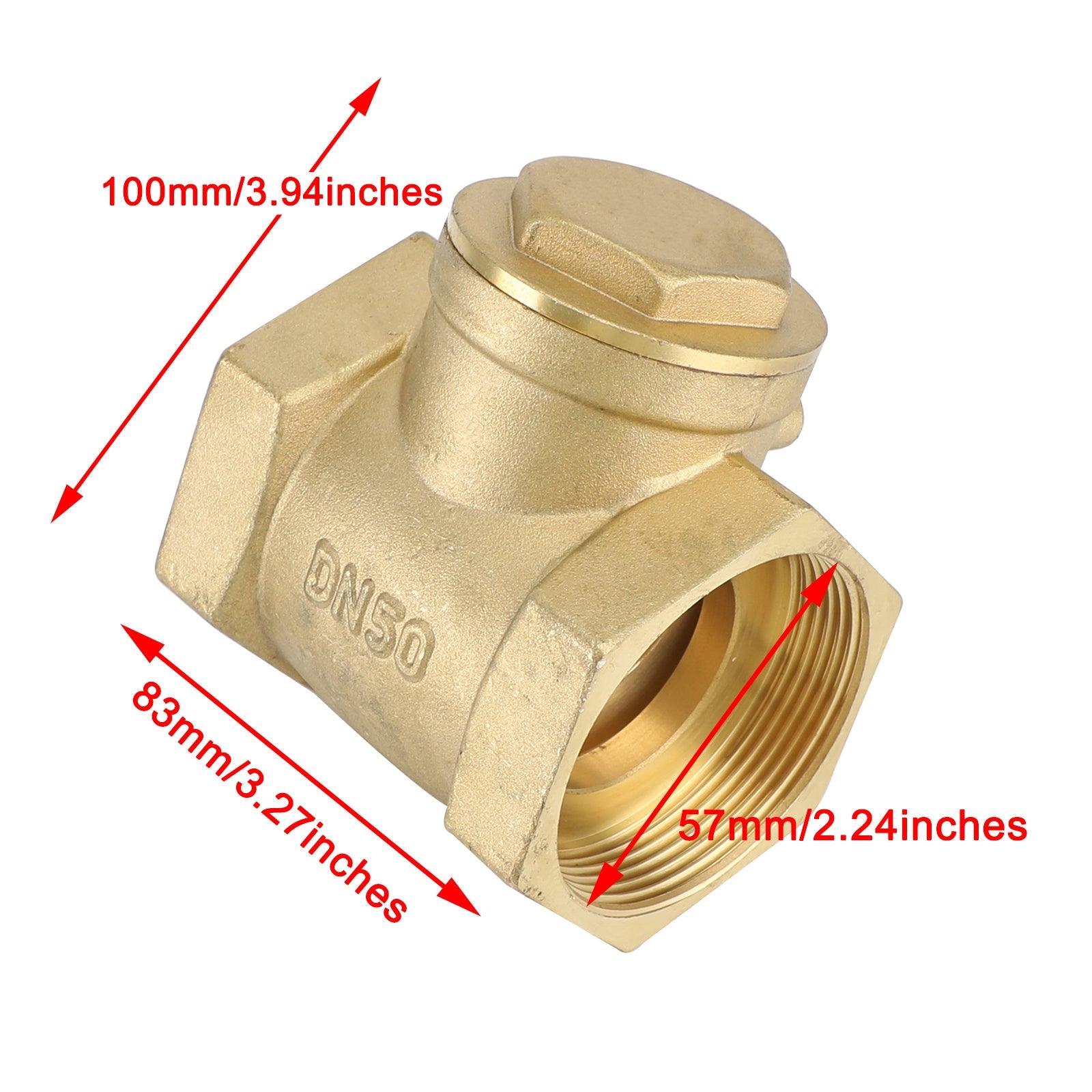 1/2" 3/4" 1" 2" Female Thread Brass Horizontal DN15 Non-Return Swing Check Valve