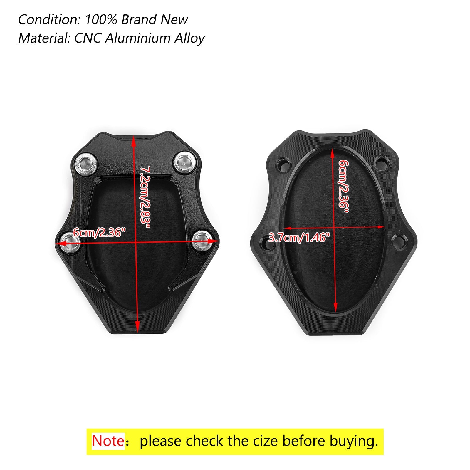 CNC Kickstand Side Stand Plate Extension Pad For Kawasaki 2018 Ninja 400 250 Generic