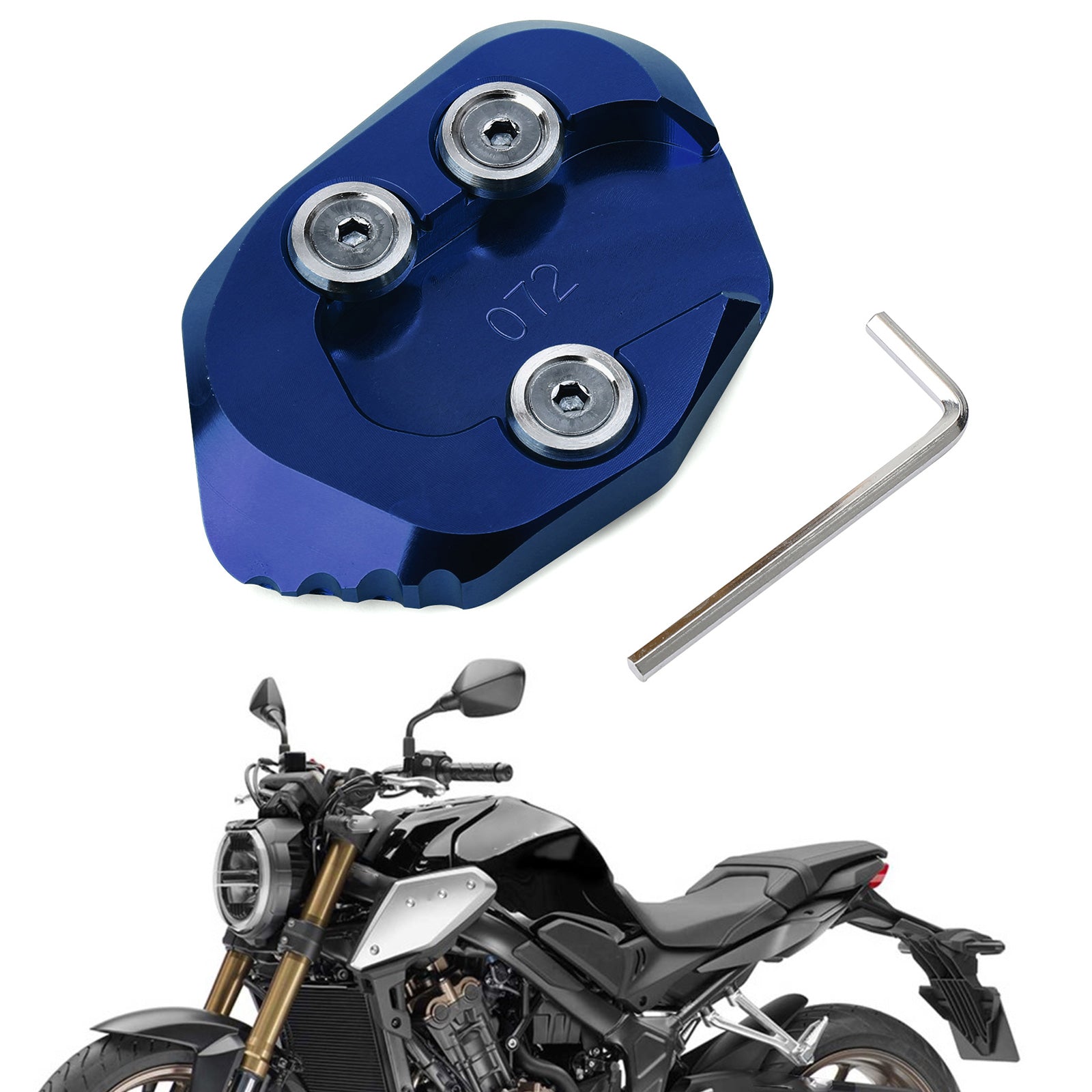Extensión de soporte lateral para Moto, placa ampliadora de soporte lateral para HONDA CB1000R 2018-2019 genérico