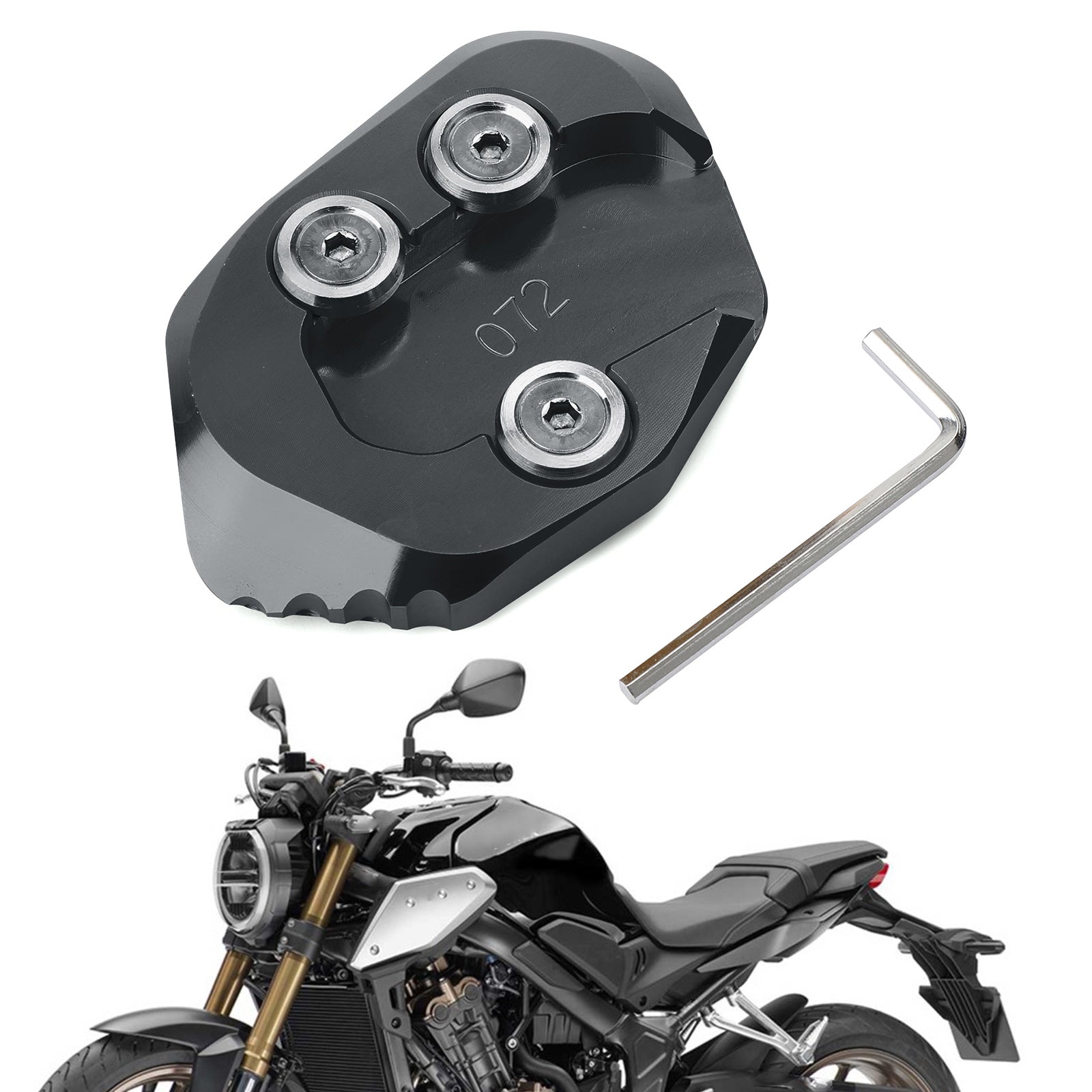 Extensión de soporte lateral para Moto, placa ampliadora de soporte lateral para HONDA CB1000R 2018-2019 genérico