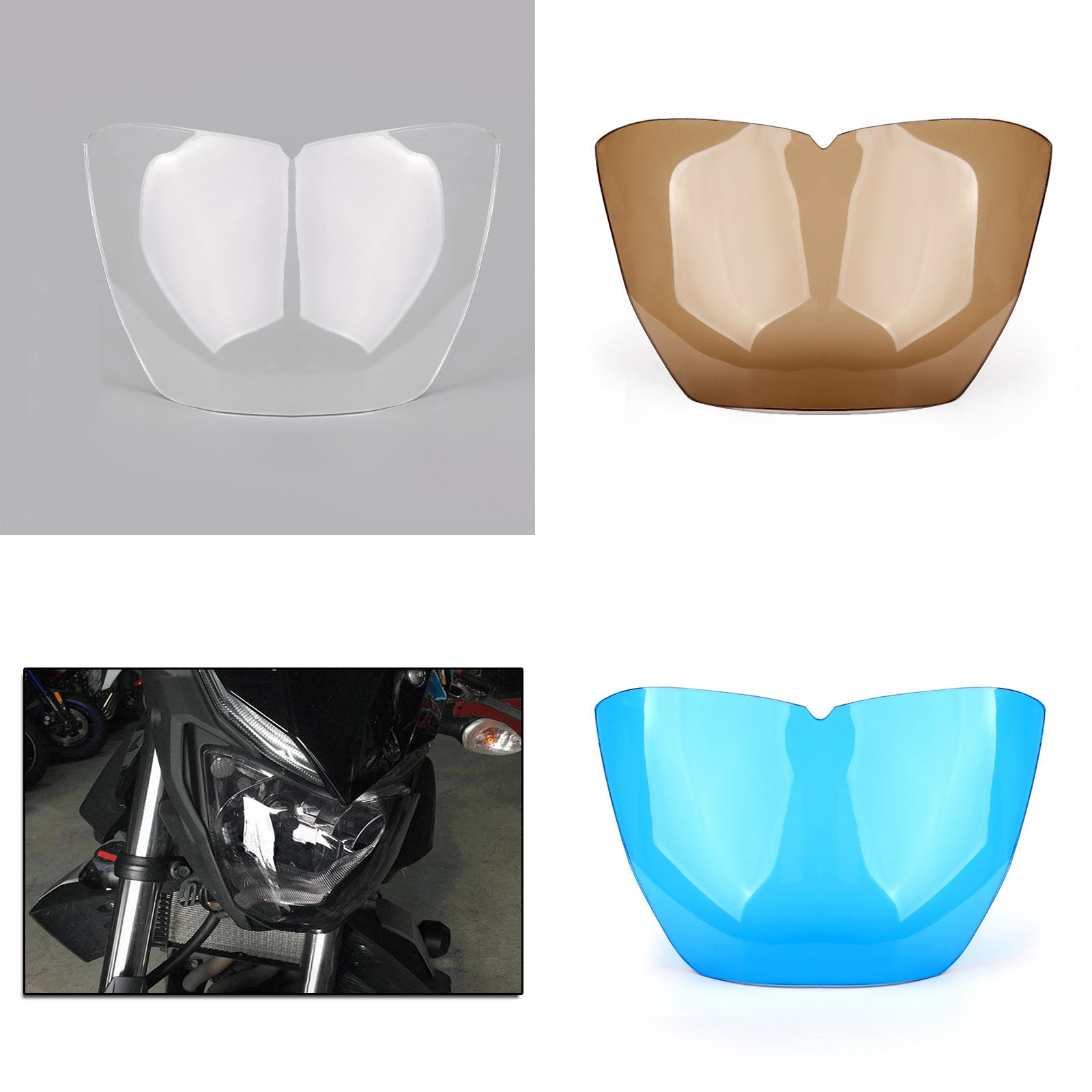 Cubierta de lente de protección de pantalla de faro delantero para Yamaha MT-03 MT03 2016-2017 genérico