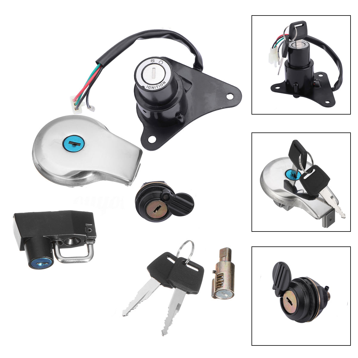 Ignition Switch Lock & Fuel Gas Cap Key Set For Yamaha Virago XV125 XV250 Generic