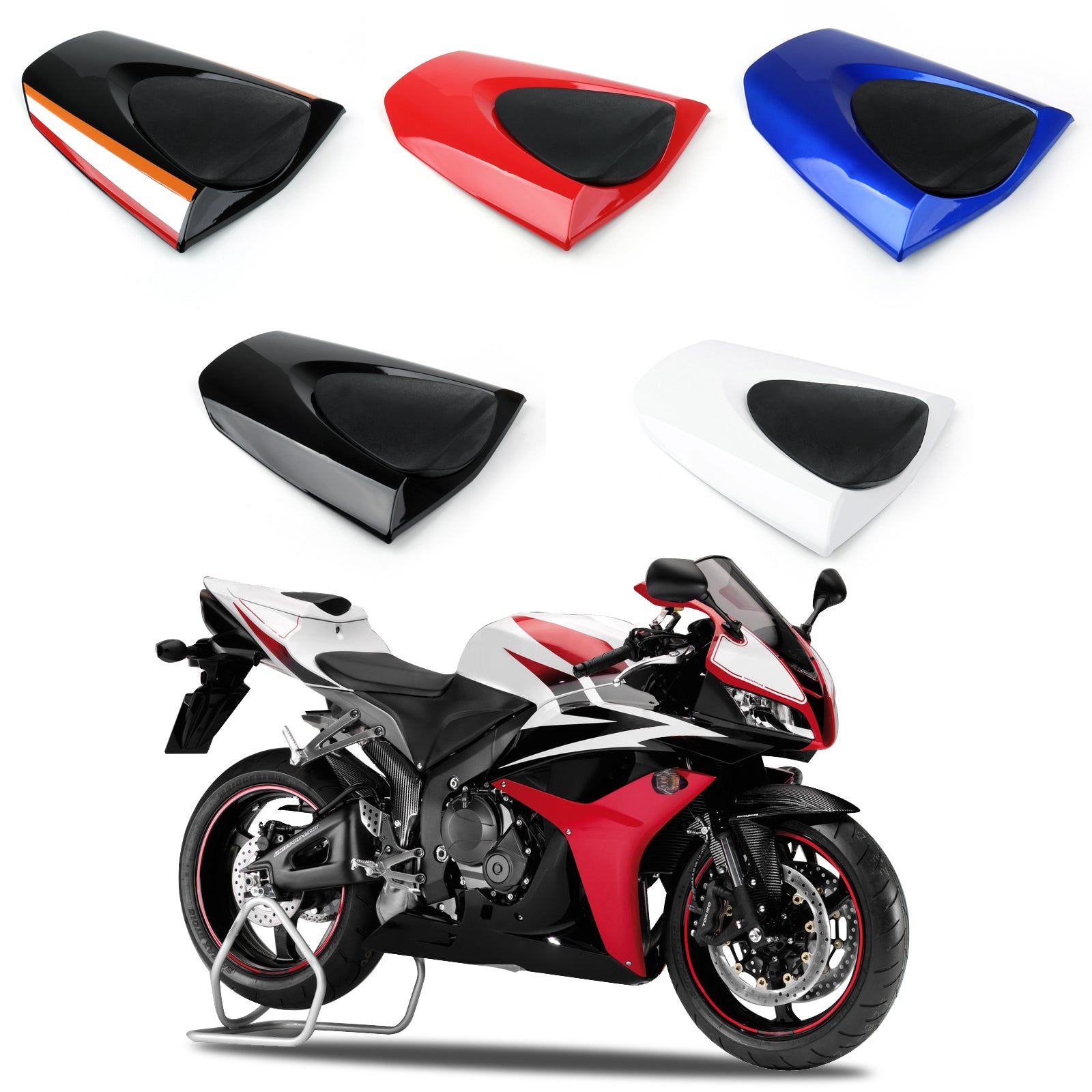 Gloss Black ABS Rear Seat Cowl Cover For 2007-2012 Honda CBR600RR Motorcycle