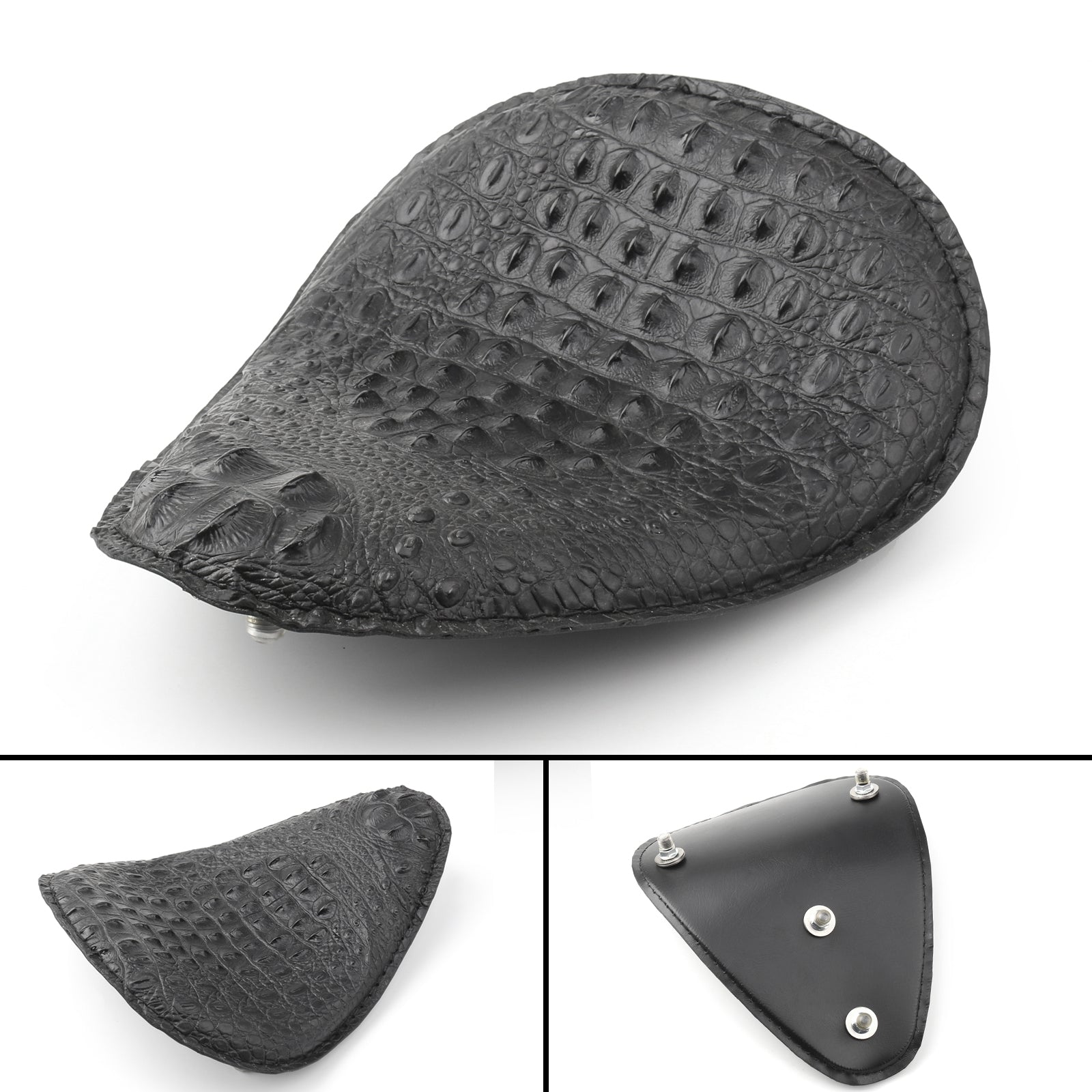 Motorcycle Leather Solo Seat Cushion Pad For Harley Yamaha Suzuki Honda Generic