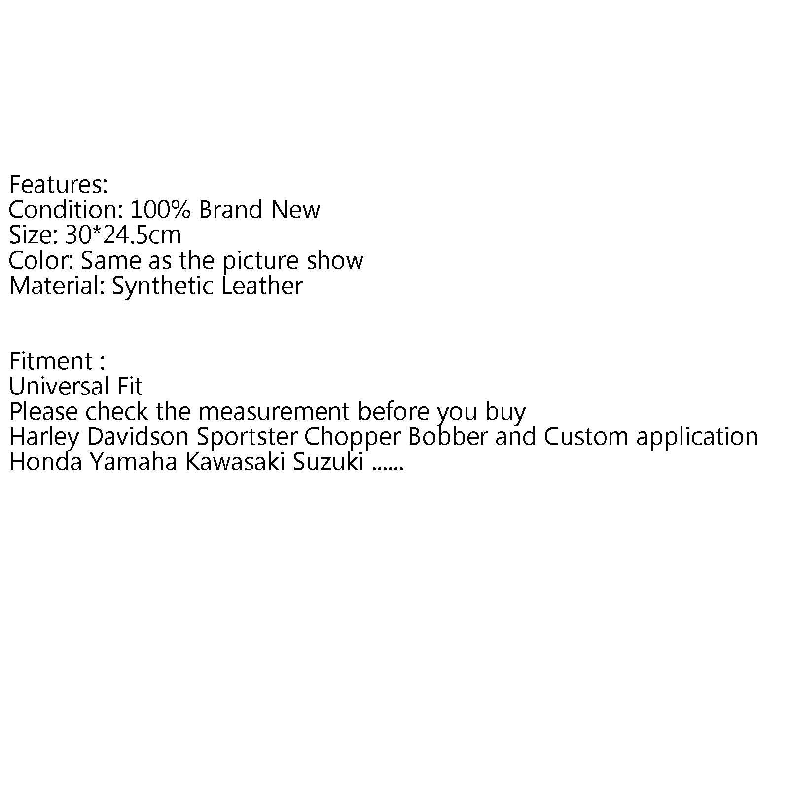 Motorcycle Leather Solo Seat Cushion Pad For Harley Yamaha Suzuki Honda Generic