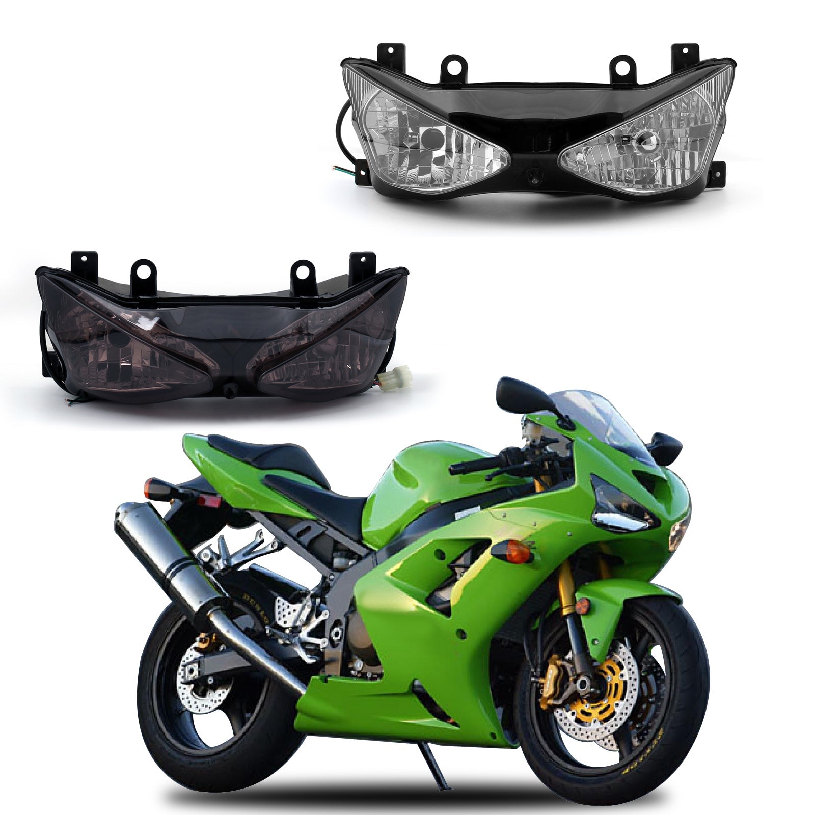 Front Headlight Headlamp Assembly For Kawasaki Ninja ZX636 ZX6R
