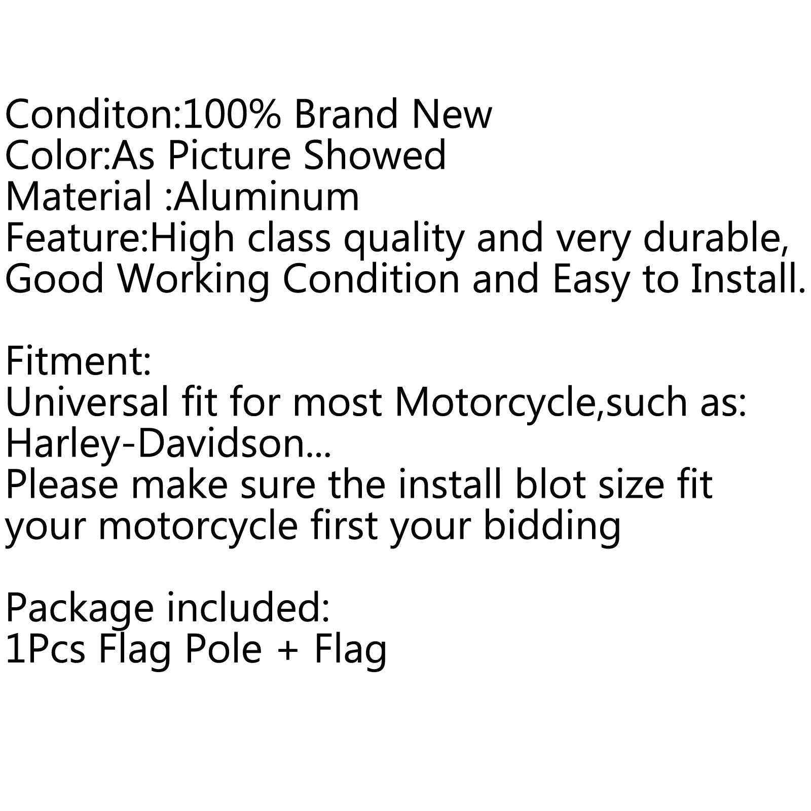 Mástil de bandera trasera para motocicleta y rayas soporte de bandera del Reino Unido para Road King Sportster 883 genérico