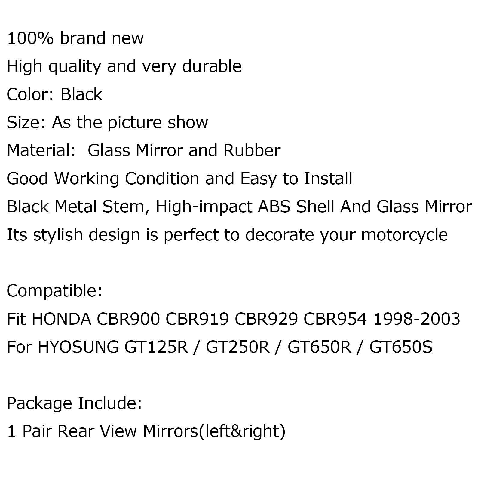 좌우 사이드 백미러 블랙 효성 GT 125R 250R 650R 650S 일반용