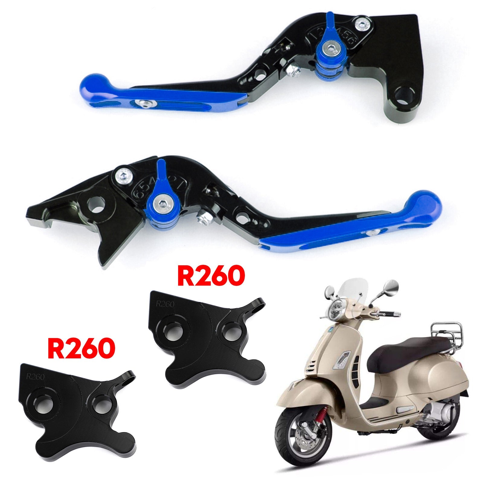 Palanca de freno de embrague ajustable para motocicleta para VESPA GTS 300 Super Generic