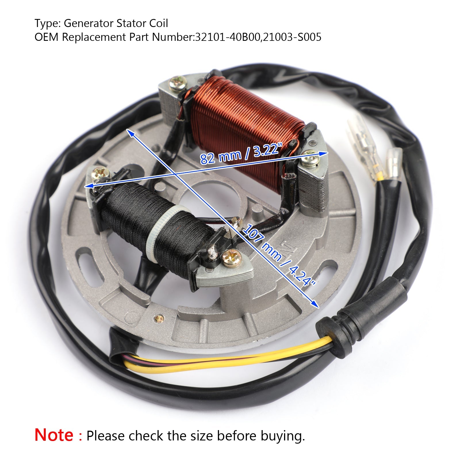 Generator Stator Coil Alternator Fit for Suzuki LT80 Quadsport KFX80 1987-2006 Generic