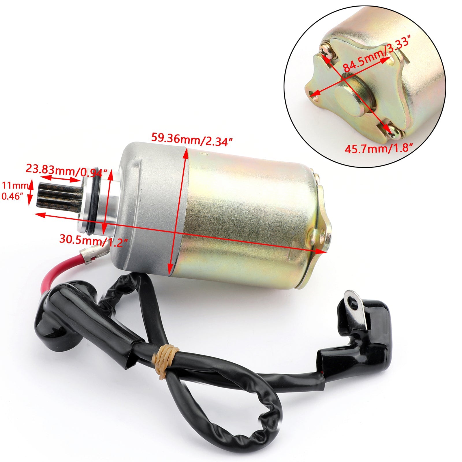 Electric Starter Motor WITH WIRE For Polaris RZR 170 UTV 2009-17 0454488 0454945 Generic