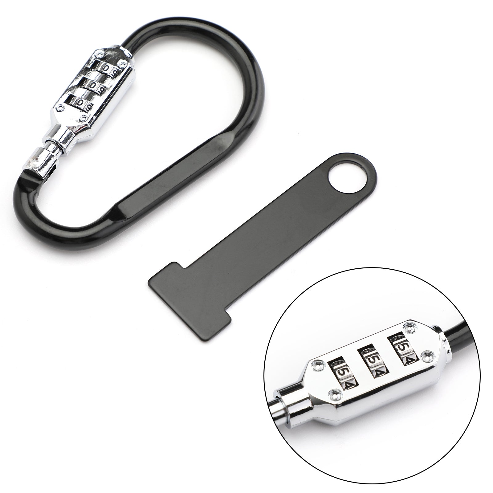 오토바이 헬멧 잠금 장치 + T 바는 최대 1 1/2 핸들 바에 맞습니다. 범용 일반