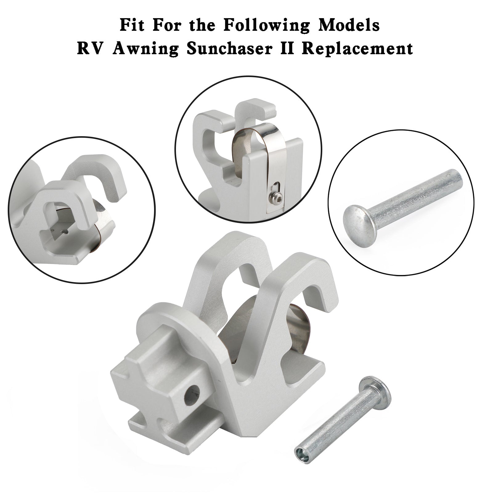 Alminum RV Rafter Claw Satin Hardware For Dometic SUNCHASER II Awning