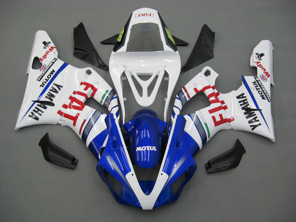 Fairings 2000-2001 Yamaha YZF-R1 Blue White No.46 FIAT Generic