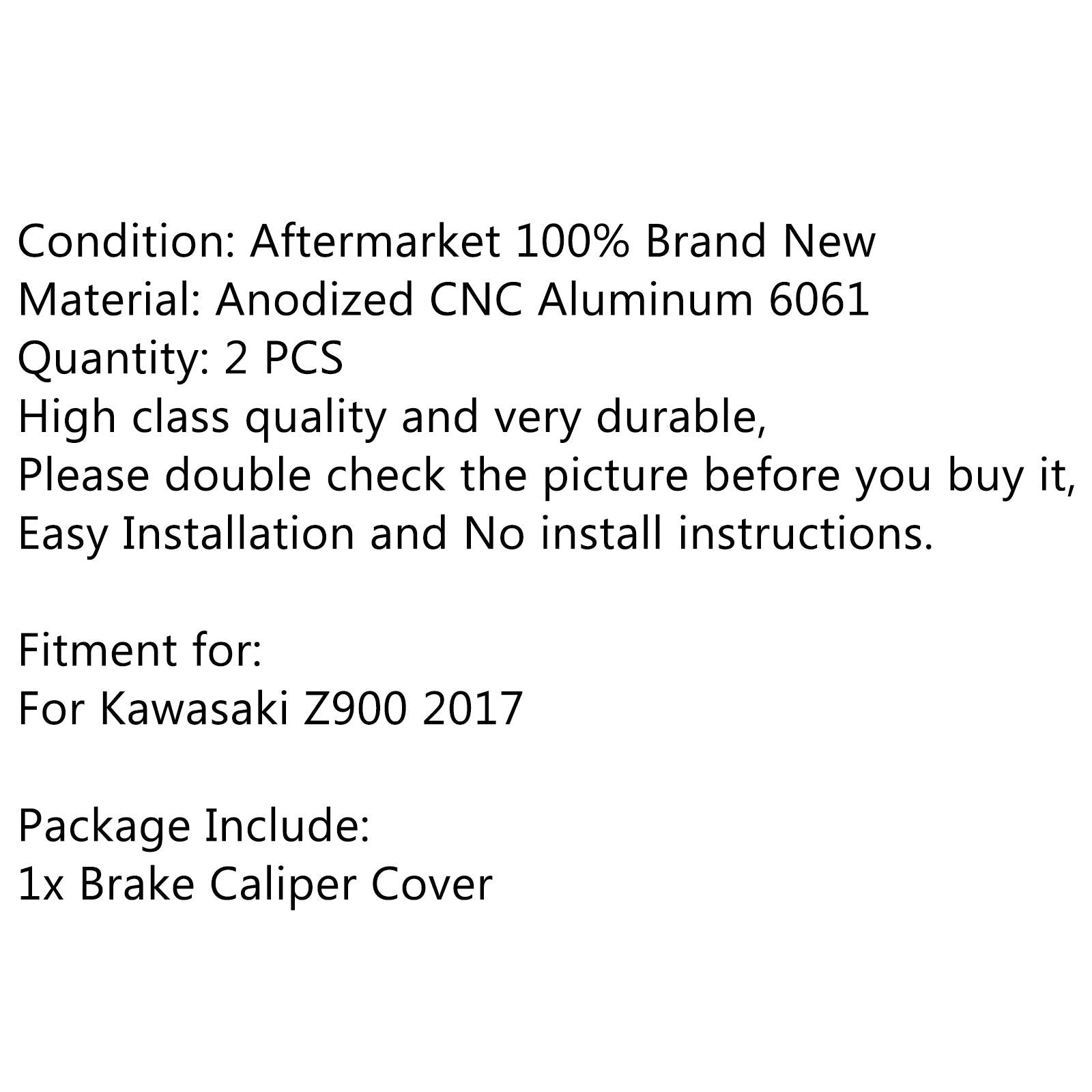 Cubierta de pinza de freno delantero cubierta protectora de pinza de disco para Kawasaki Z900 2017 genérico