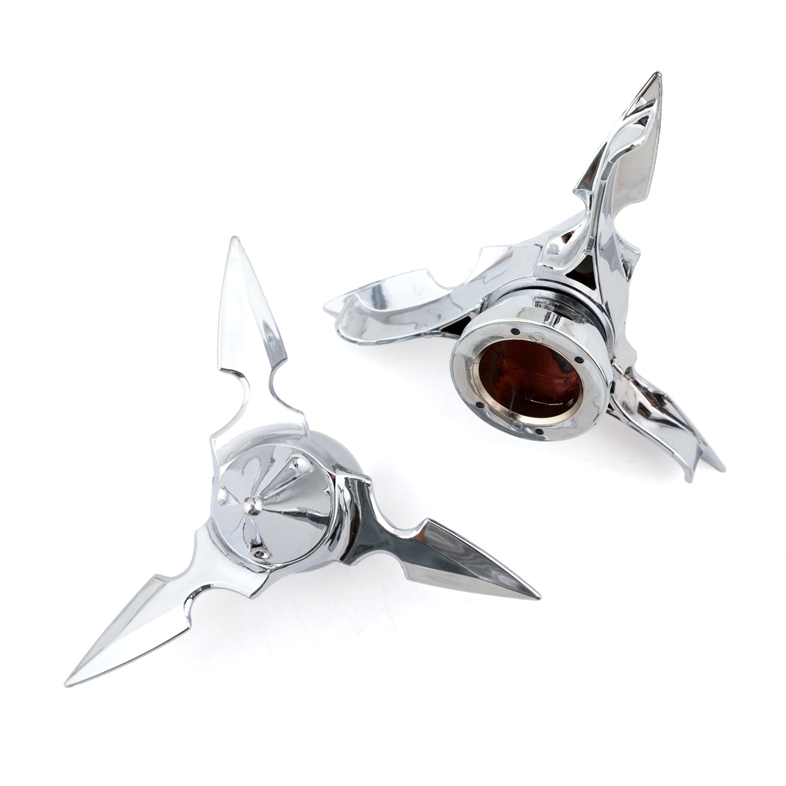 Chrome Spun Blade Spinning Front Axle Cap Nut Cover For Harley Softail Touring Generic