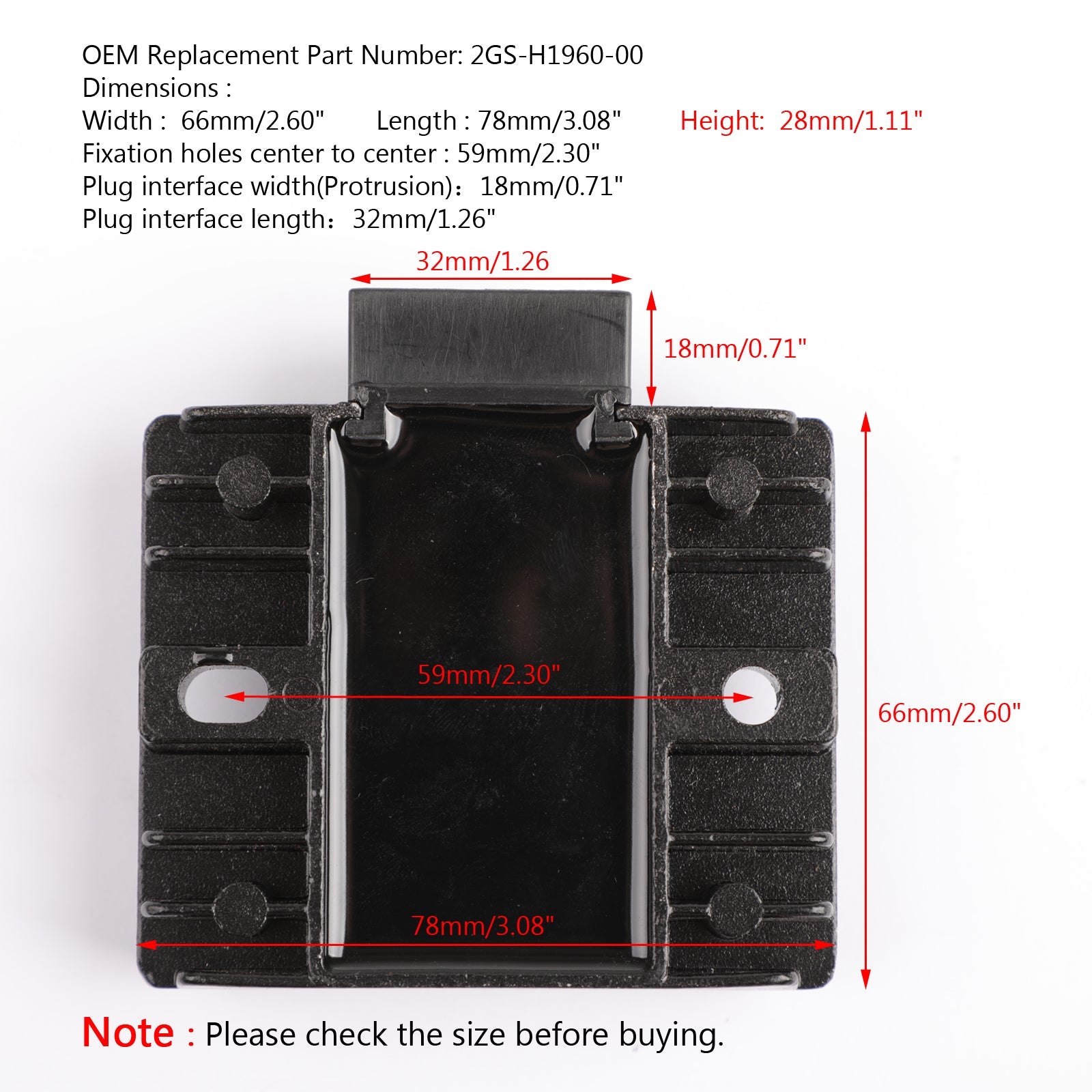 NUEVO RECTIFICADOR REGULADOR DE VOLTAJE PARA YAMAHA YS125 2017 FZ150 2016 2GS-H1960-00 Genérico