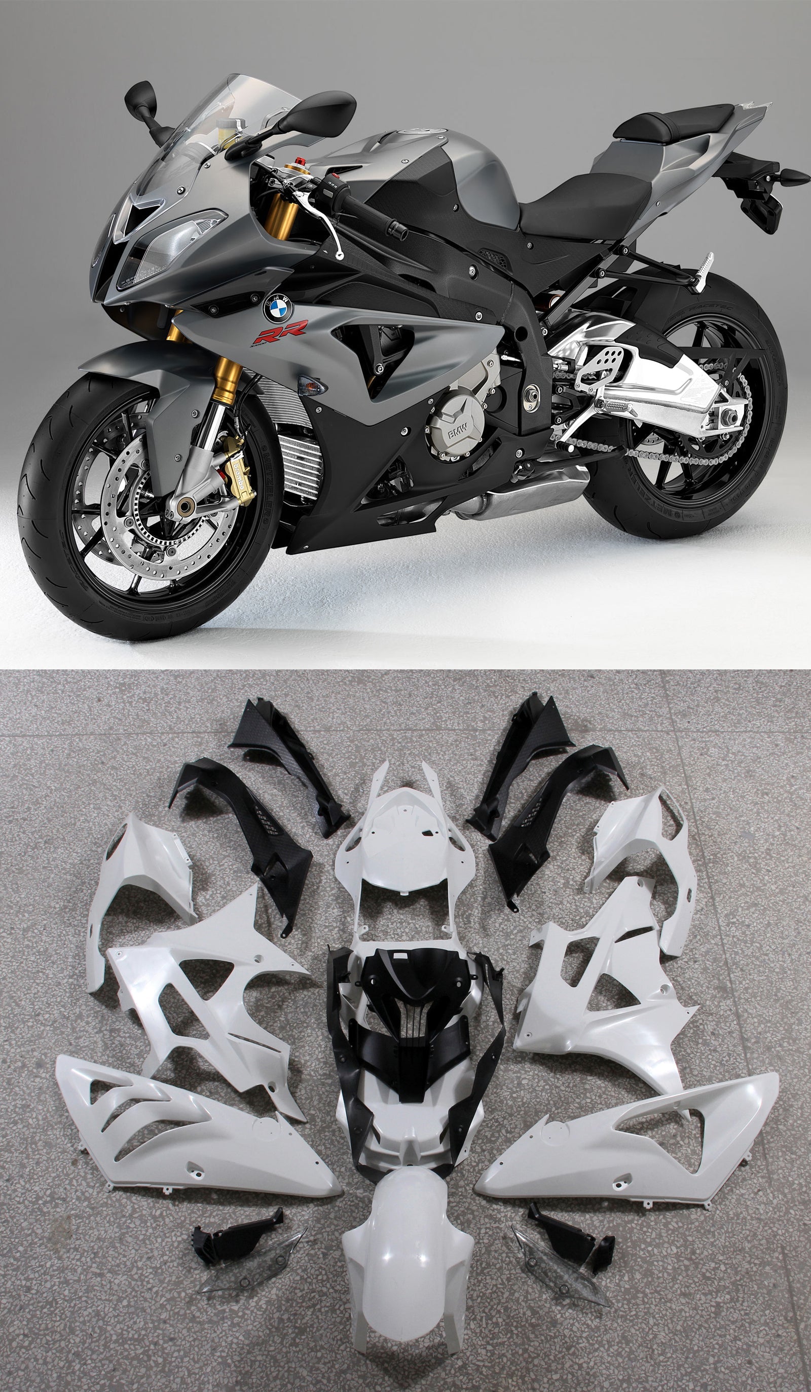 Fairings for 2009-2014 BMW S1000RR Grey SRR Generic