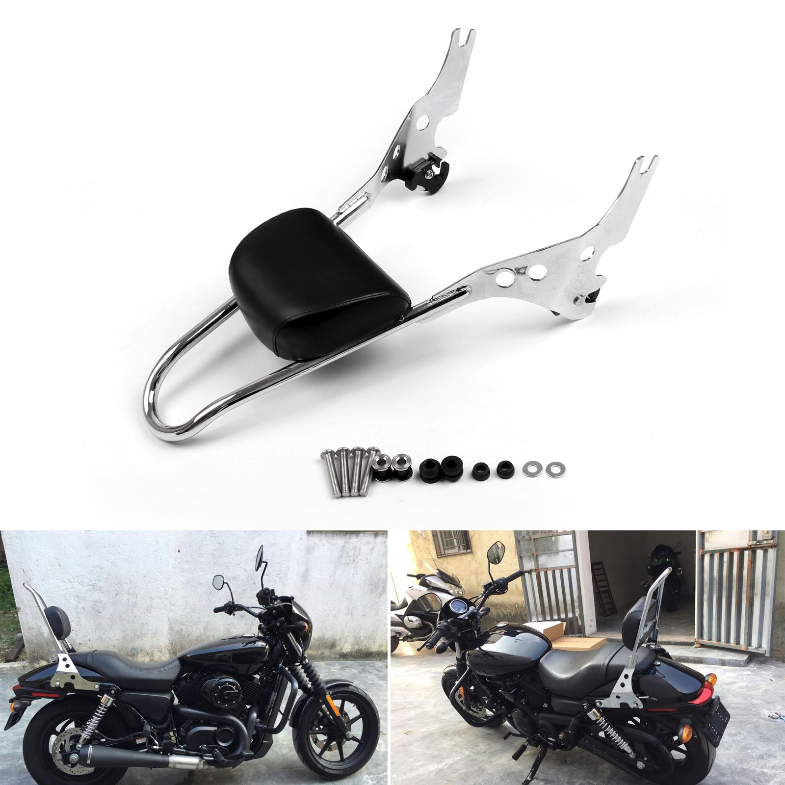 Sissy Bar Luggage Rack Seat Backrest Pad For 2015-18 Street 500 750 XG500 XG750 Generic