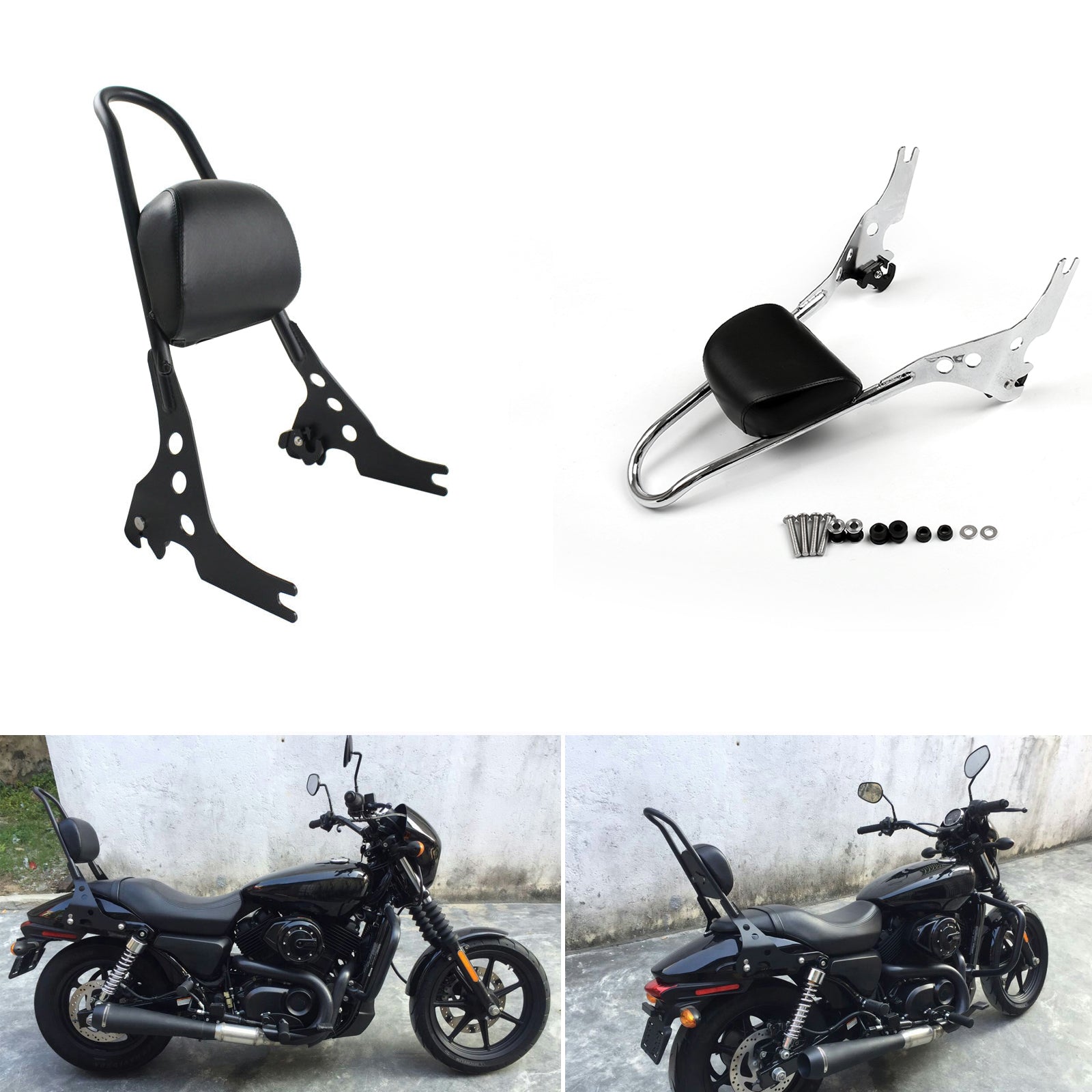 Sissy Bar Luggage Rack Seat Backrest Pad For 2015-18 Street 500 750 XG500 XG750 Generic