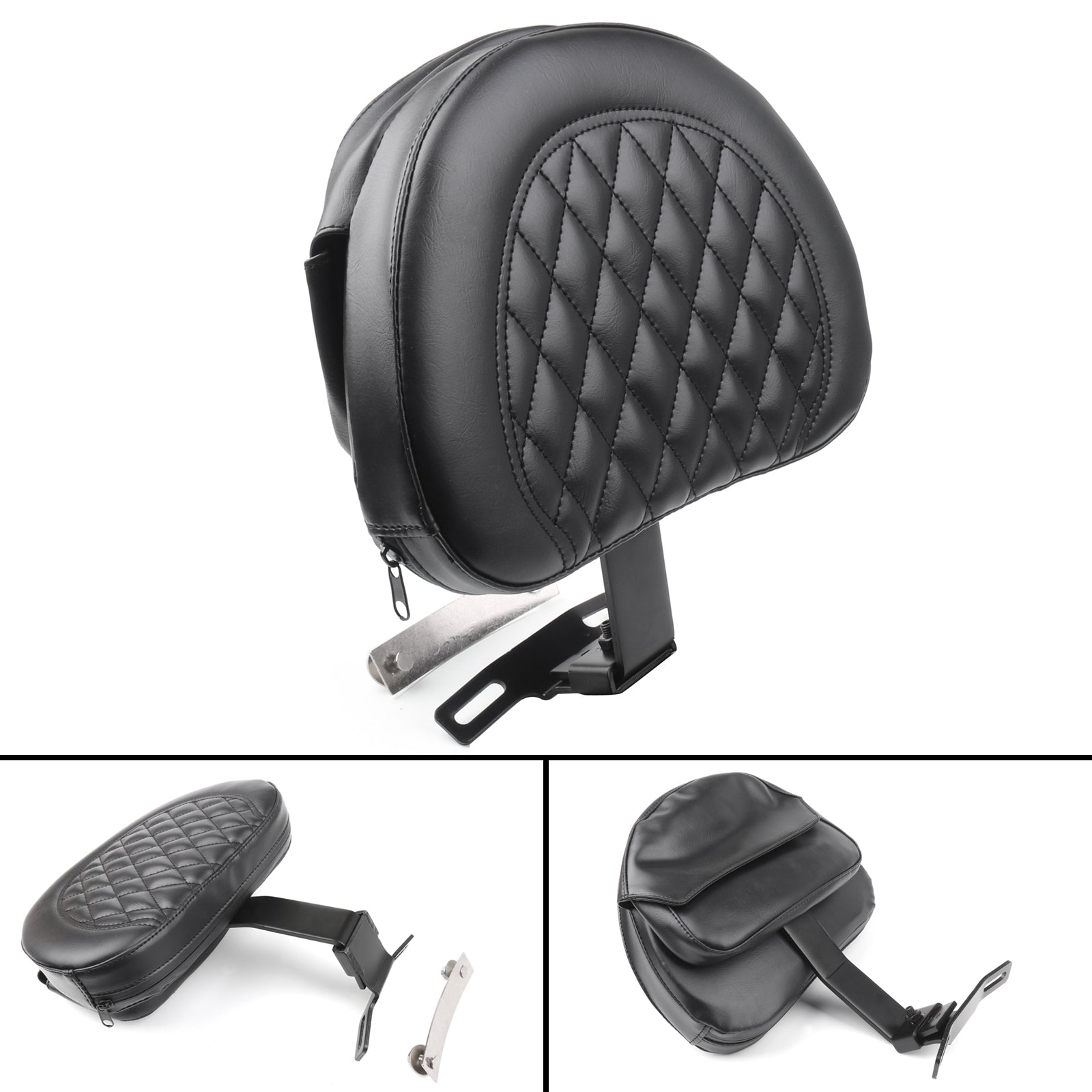 Driver Rider Backrest Pad For 07-17 Harley Fatboy FLSTF Heritage Softail Generic