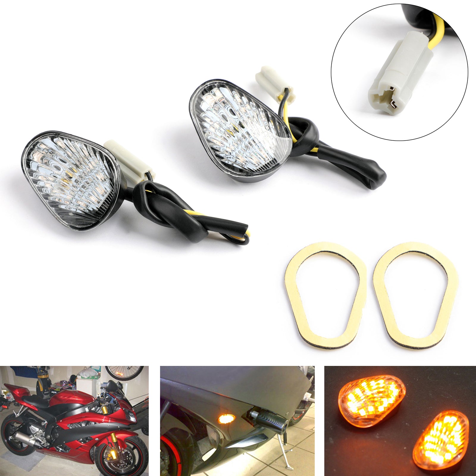 1Set (L&R) LED Turn Signal Indicator Light Fit for Yamaha YZF R1 R6 R6S FZ1 FZ6R 1Set (L&R) LED Turn Signal Indicator Light Fit for Yamaha YZF R1 R6 R6S FZ1 FZ6R