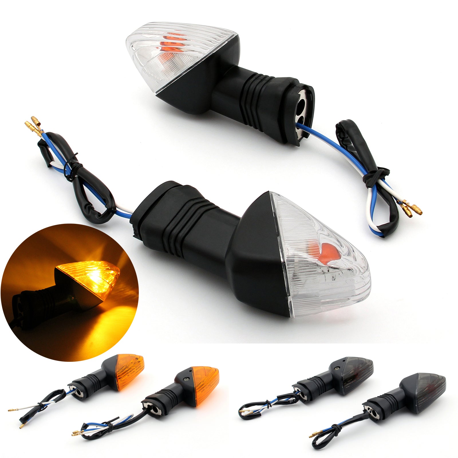 Rear Turn Signals For Kawasaki ZX-6R (09-2011) Z 1000 (07-2009) Z 750 (07-2011) Generic