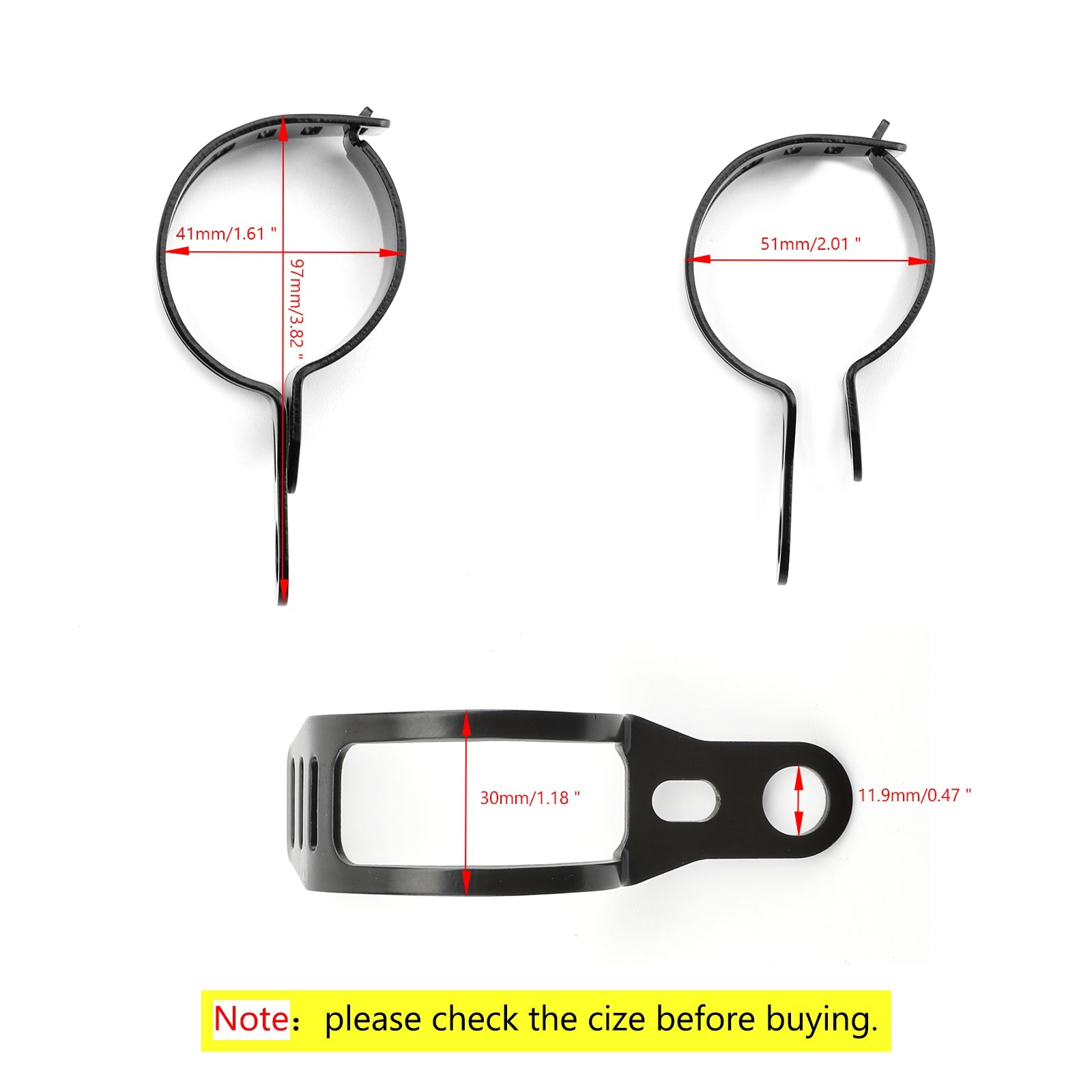 2pcs Front Turn Signal Light Bracket Holder Fork Bar Mount Clamp Holder 41-51mm Generic