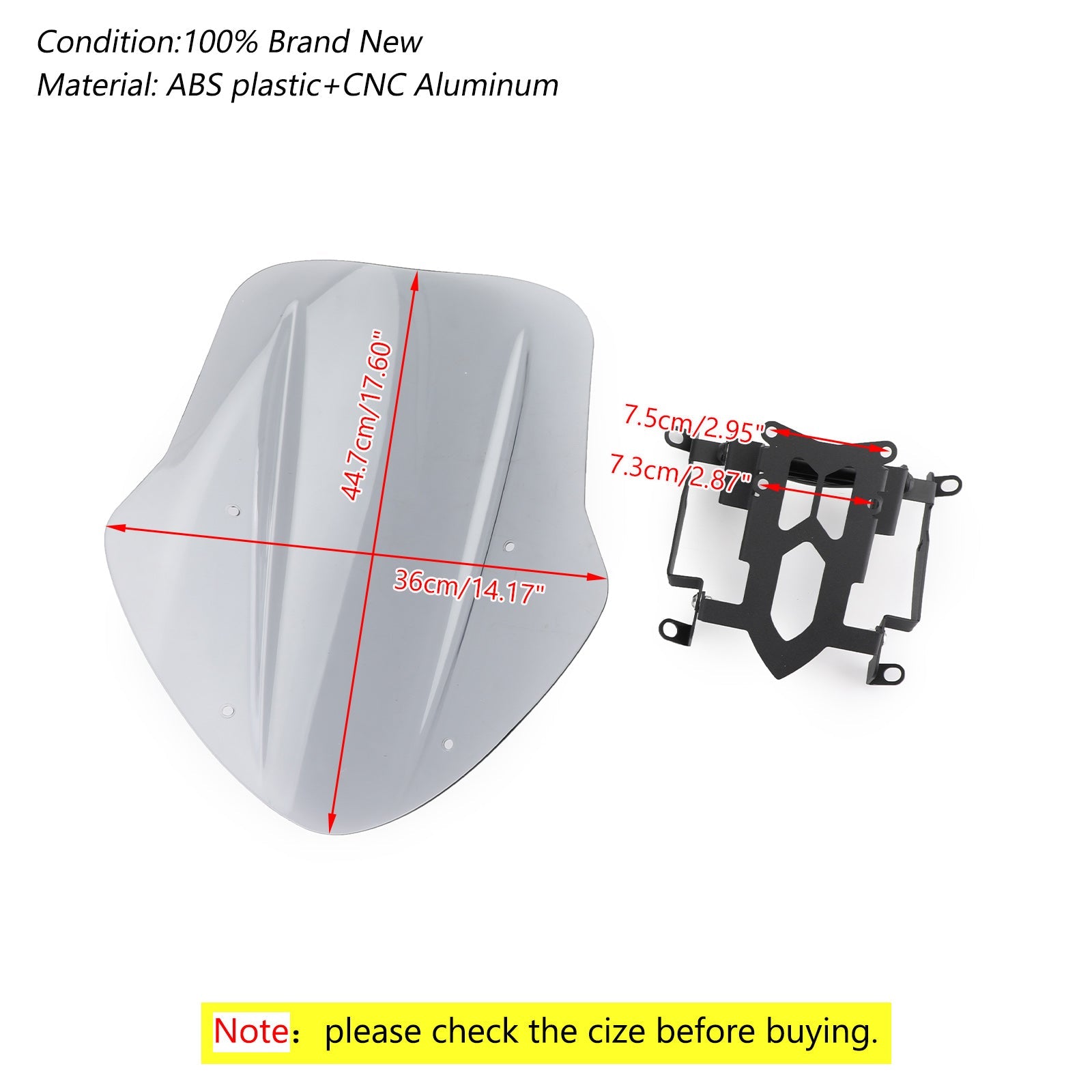 1x Windshield Windscreen Wind Defector protection For Ducati Diavel 2014-2018 Generic