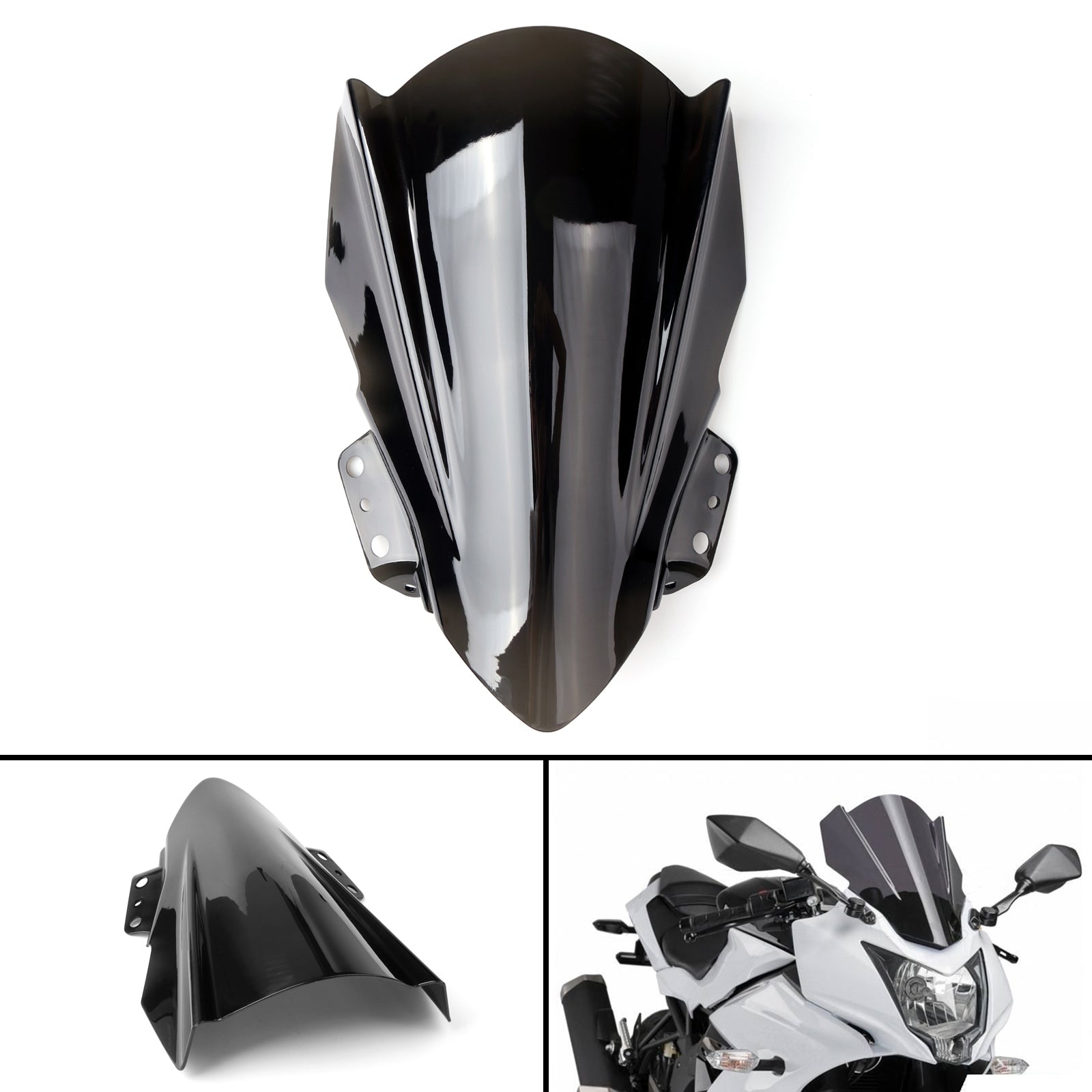 ABS Motorcycle Windshield Windscreen For Kawasaki Ninja 250SL 2015-2017 Generic