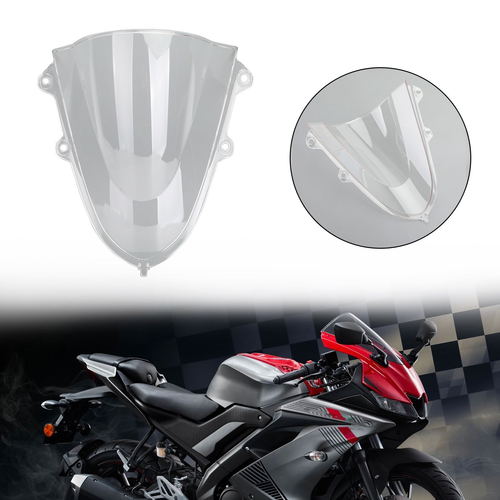 ABS Plastic Motorcycle Windshield WindScreen for Yamaha YZF R15 V3 2017-2020 Generic