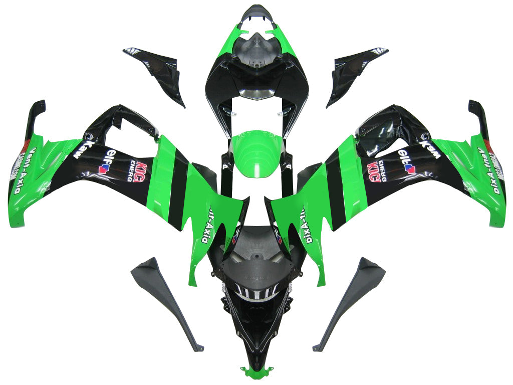 Fairings 2008-2010 Kawasaki ZX10R Green Black ZX10R Generic