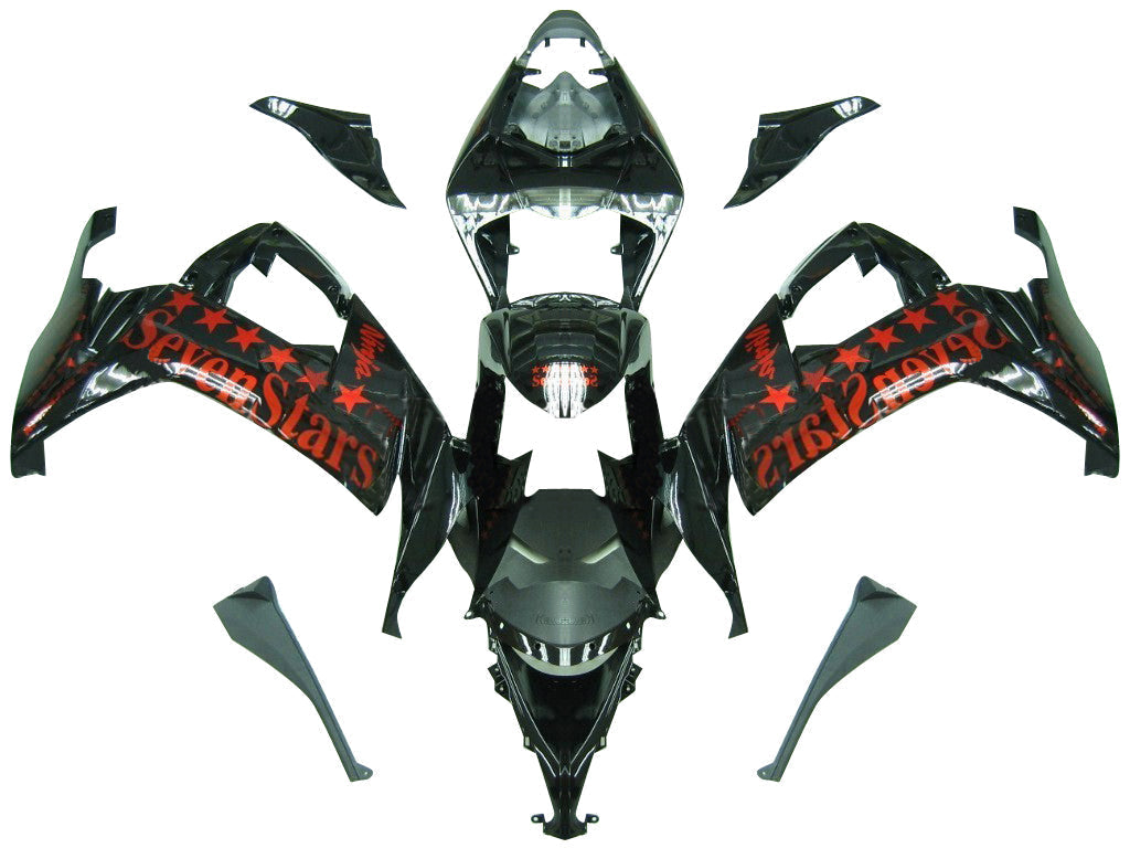 Fairings 2008-2010 Kawasaki ZX10R Black Orange SevenStars Generic