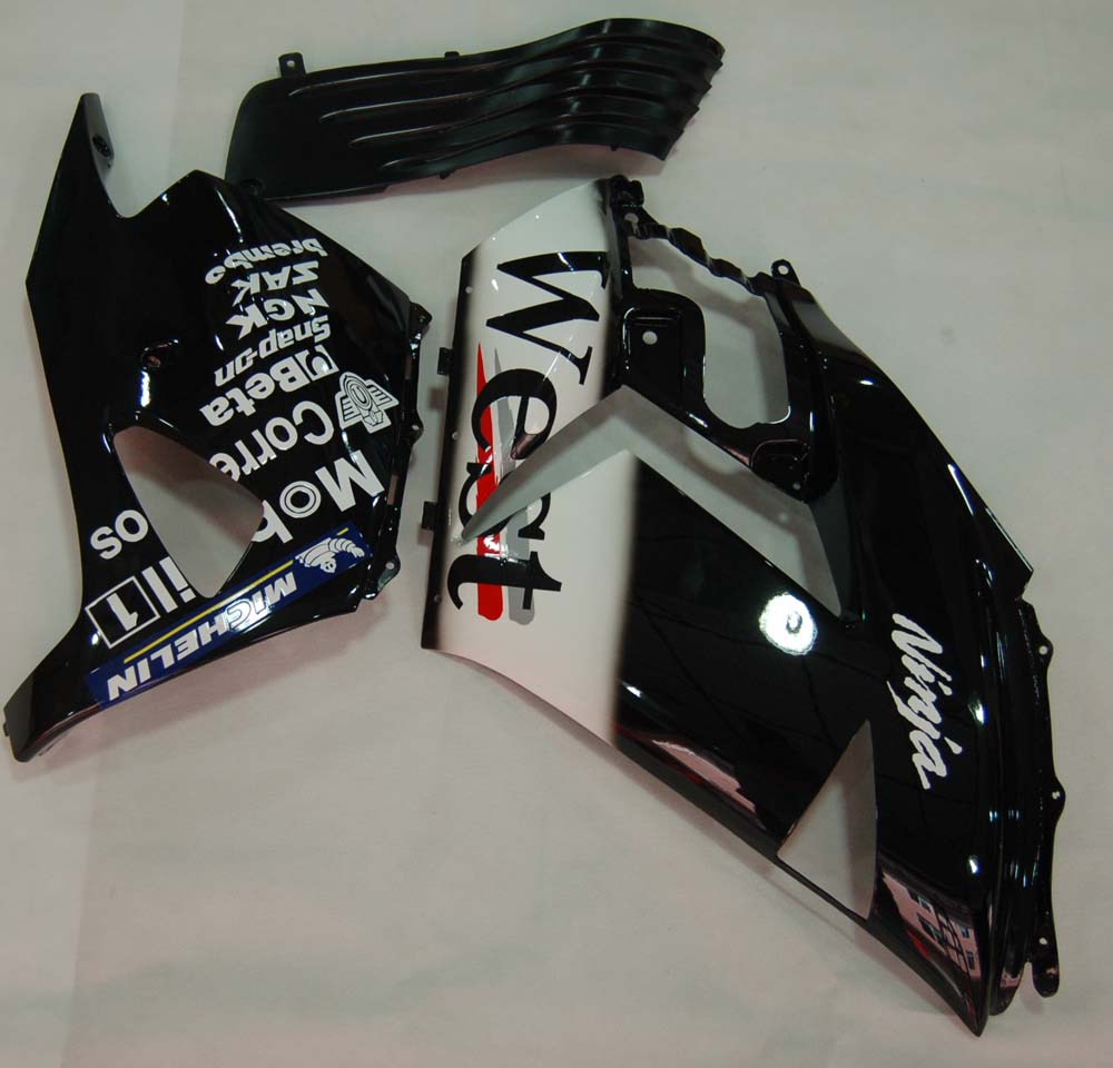 Fairings 2006-2011 Kawasaki ZX14R Black White West Ninja Generic