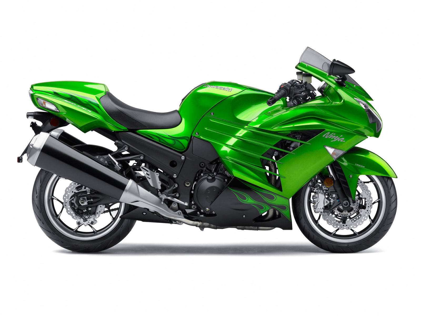 Fairings Plastics 2012-2022 Kawasaki ZX14R Ninja Green Flame Generic