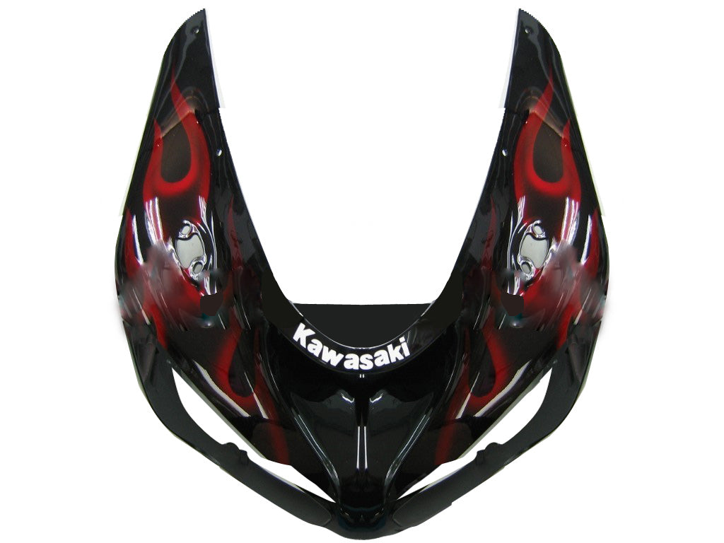 Fairings 2005-2006 Kawasaki ZX6R 636 Black & Red Flame Ninja Generic