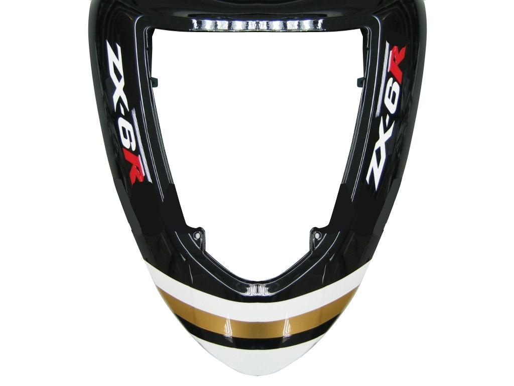 Fairings 2005-2006 Kawasaki ZX6R 636 Black White Lucky Strike Ninja Generic