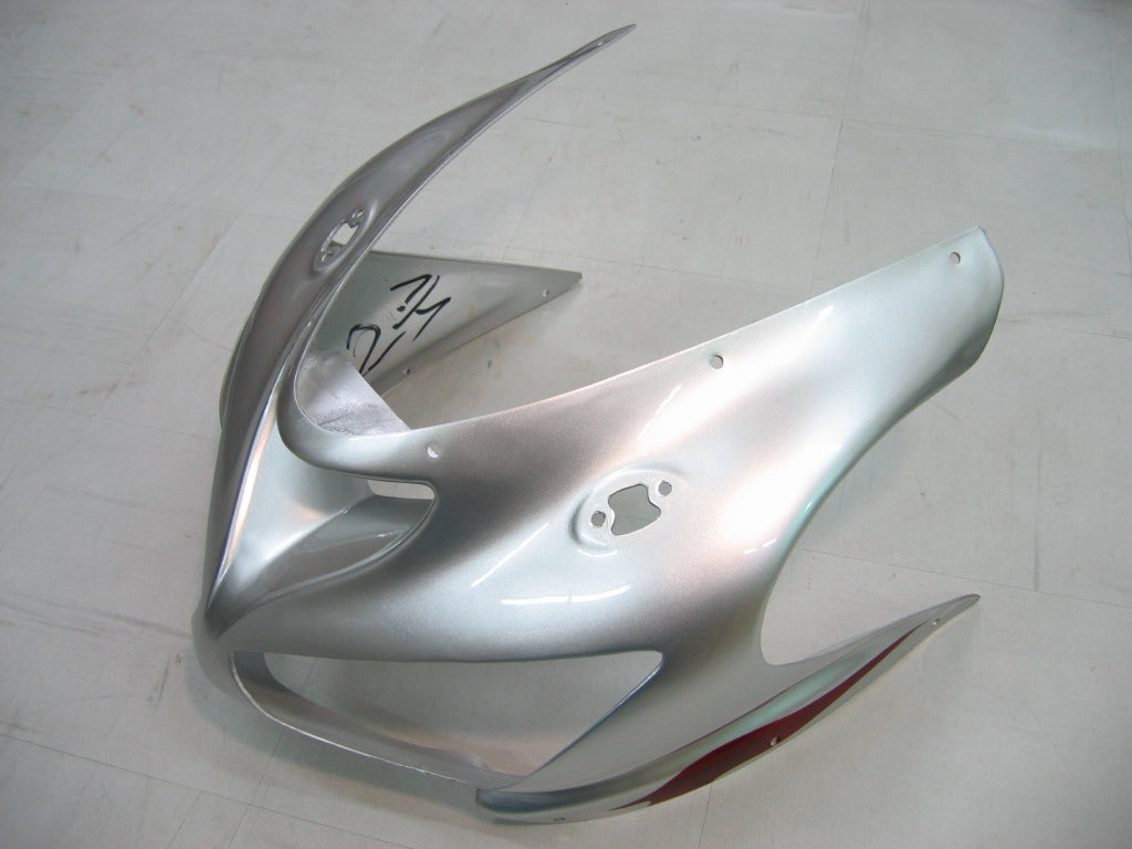 Fairings 2005-2006 Kawasaki ZX6R 636 Silver & Red Flame Ninja Generic