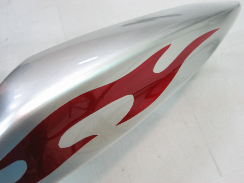 Fairings 2005-2006 Kawasaki ZX6R 636 Silver & Red Flame Ninja Generic
