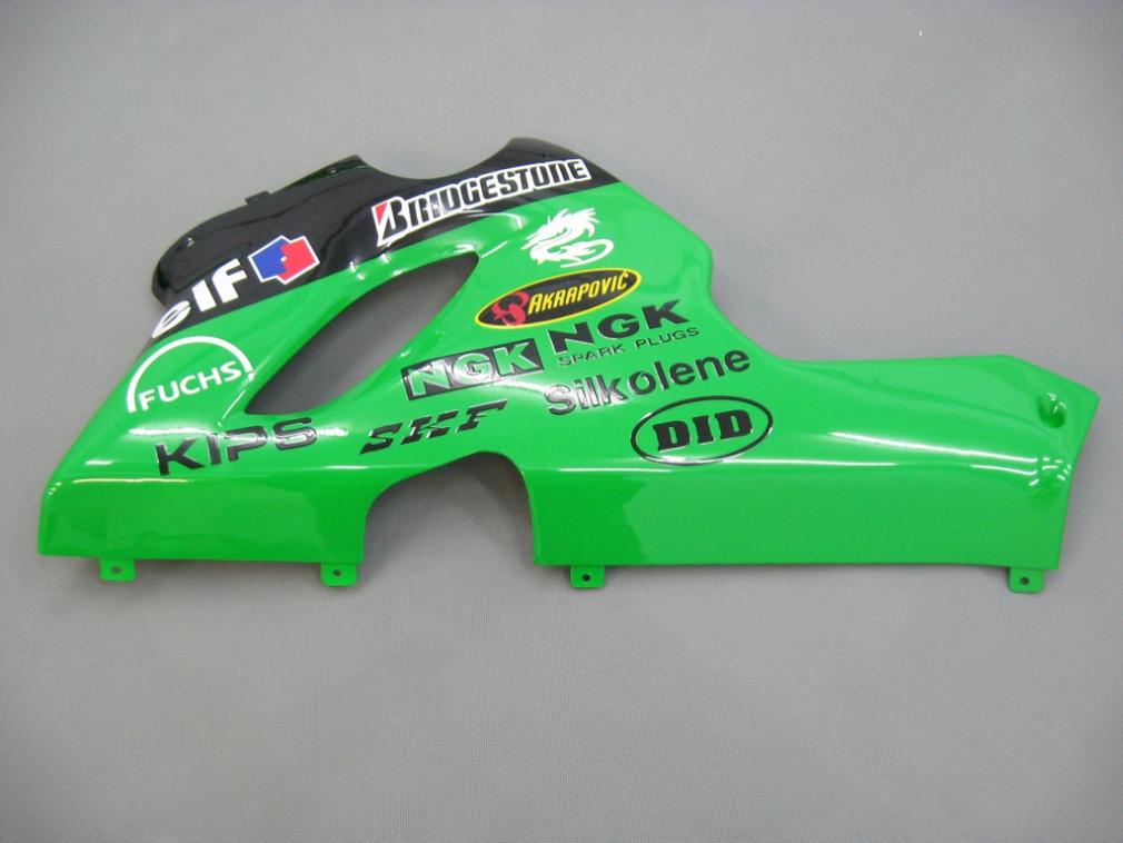 Fairings 2005-2006 Kawasaki ZX6R 636 Green Black No.56 Nakano Generic