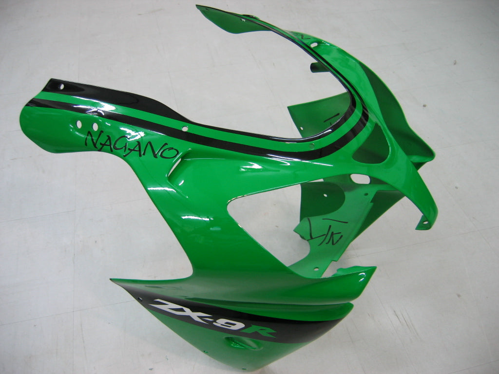 Fairings 2000-2001 Kawasaki ZX 9R Green Black No.14 ZX9R Generic