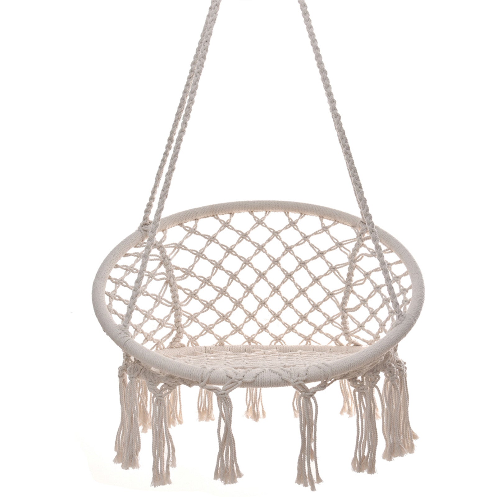 Hammock Chair Rope Hanging Swing Round Indoor Ourdoor Patio Bedroom Hammock