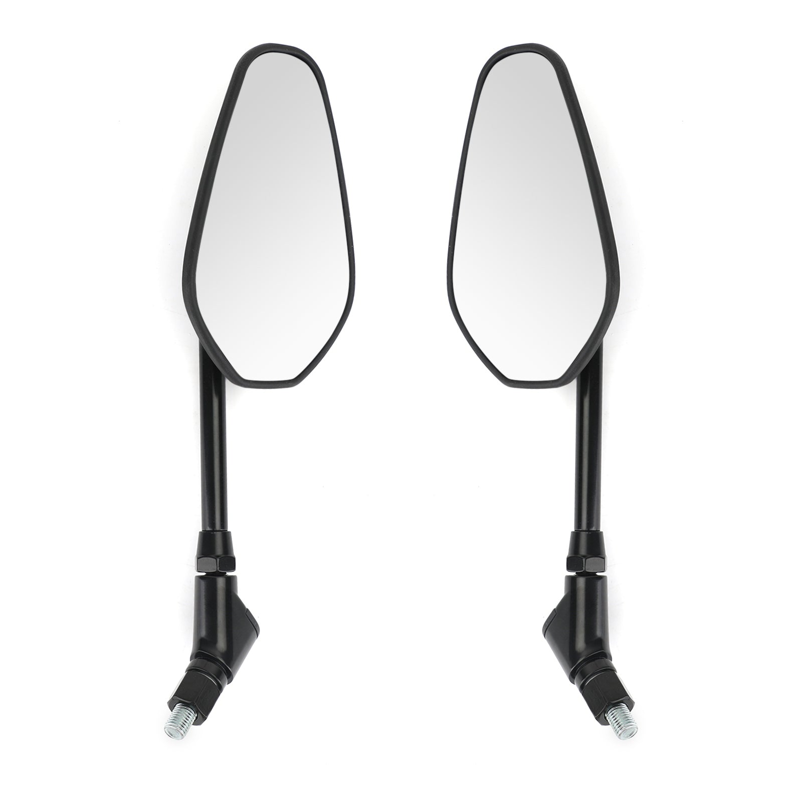 New Black Left & Right Motorcycle Cruiser Chopper Rearview Side Mirrors M10 10Mm Generic