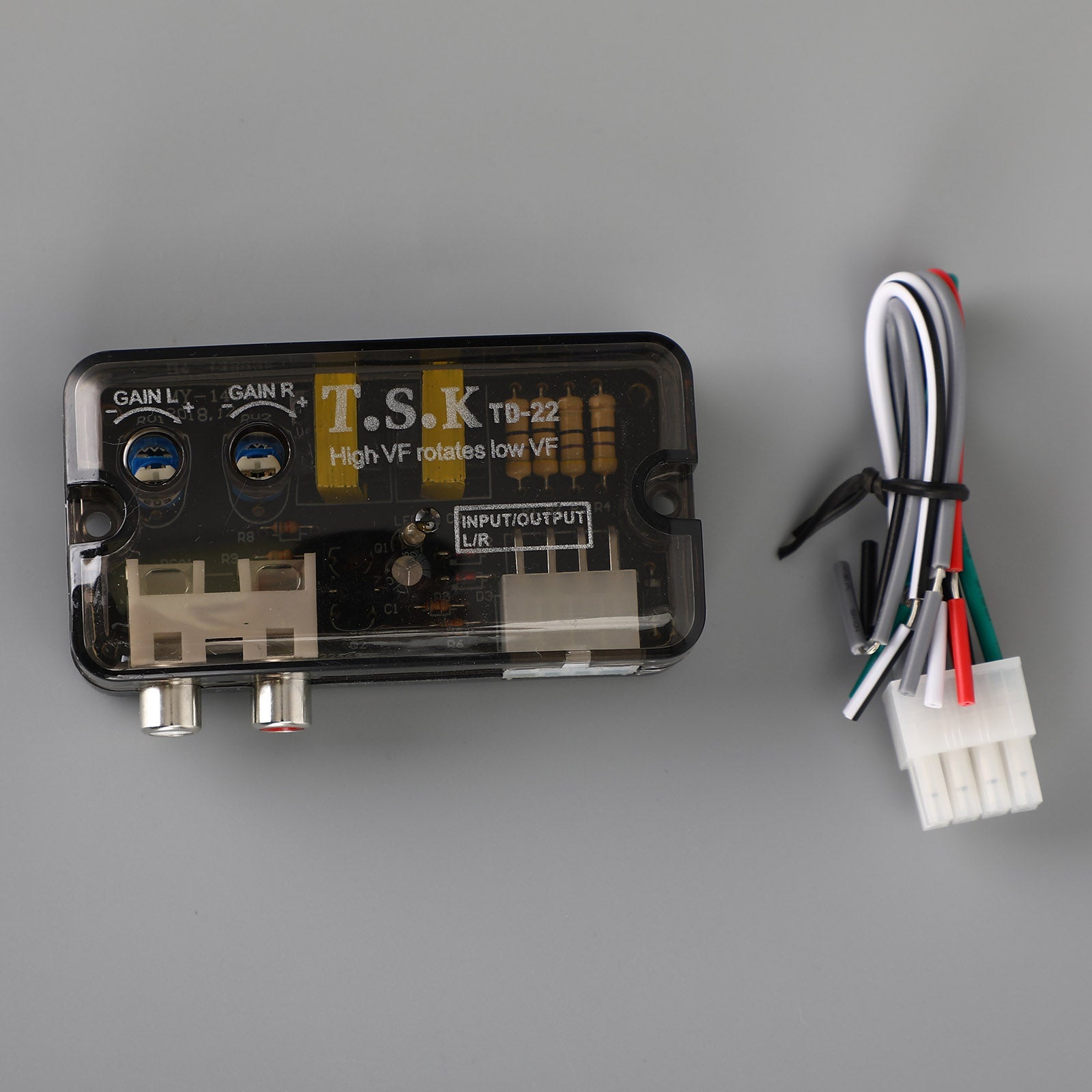 12V Td-22 Rca Stereo High To Low Converter Stereo Speaker Level Adapter